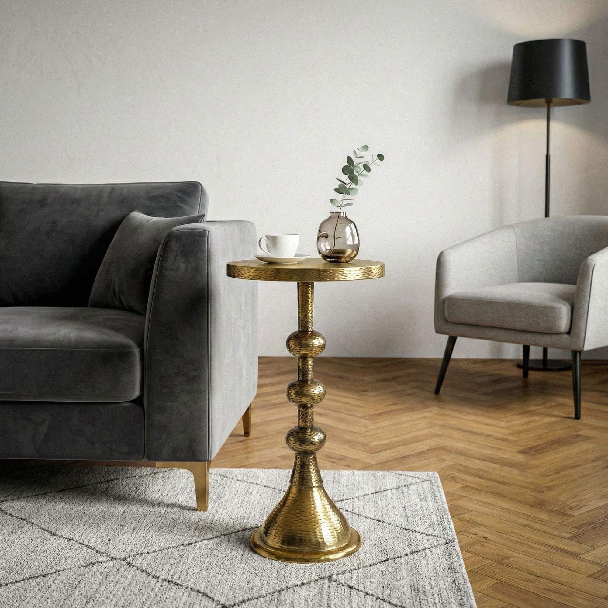 Beistelltisch Aluminium Gold 30cm Runder Anstelltisch Metall - Dekotisch Alu orientalisch - Wohnzimmertisch klein - Design Couchtisch Sofatisch Wohnzimmer Orient Handmade Beistelltisch Aluminium Gold 30cm Runder Anstelltisch Metall - Dekotisch Alu orientalisch - Wohnzimmertisch klein - Design Couchtisch Sofatisch Wohnzimmer Orient Handmade