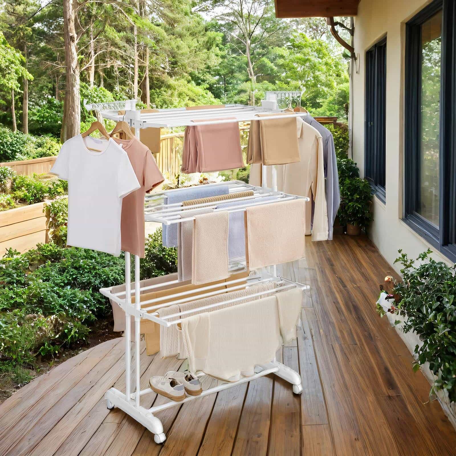 Wäscheständer, Standtrockner 4 Ebenen, Flügelwäscheständer Wäscheständer, Standtrockner 4 Ebenen, Flügelwäscheständer