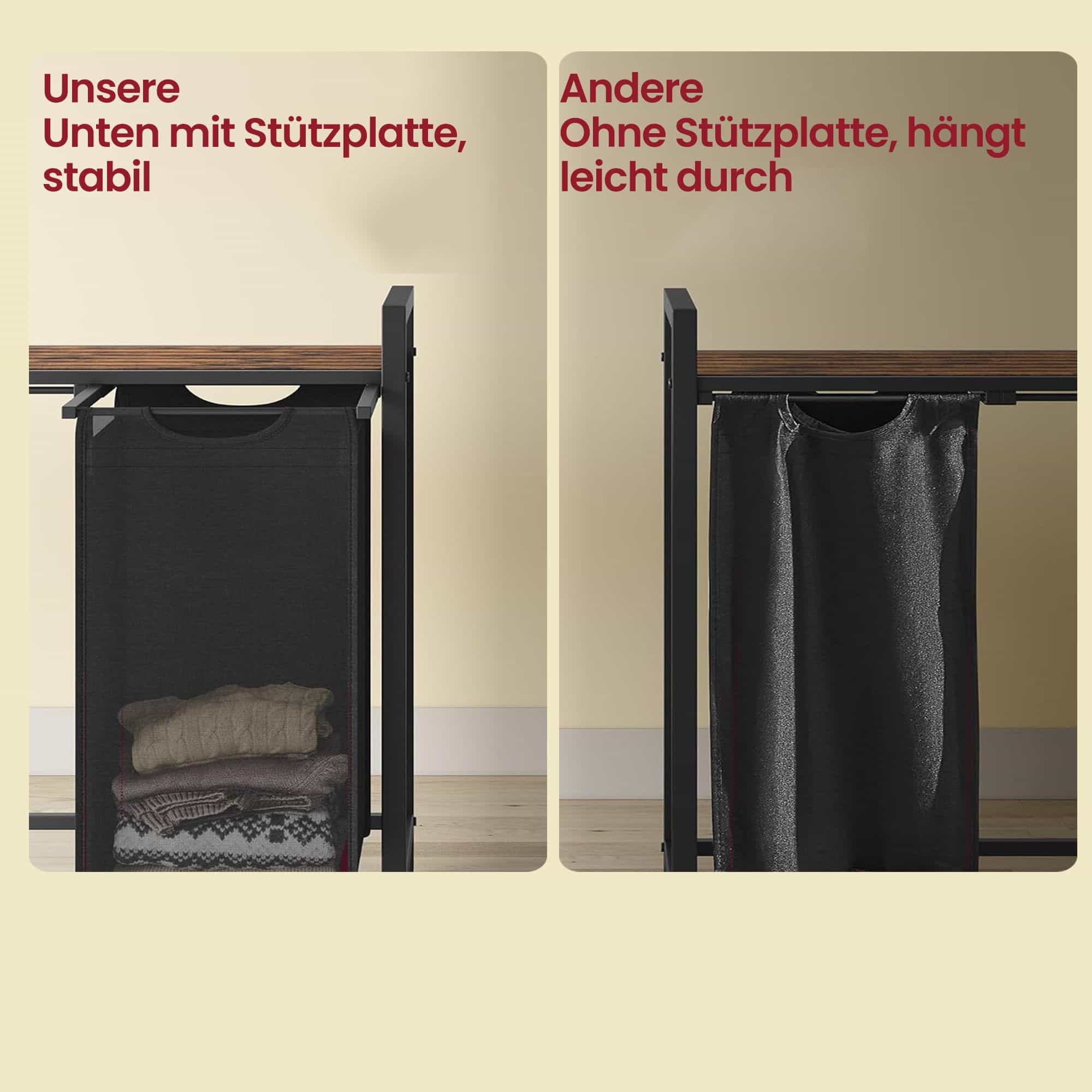 Wäschekorb 4 Fächer, Wäschesammler mit Ablage, Wäschebox Wäschekorb 4 Fächer, Wäschesammler mit Ablage, Wäschebox