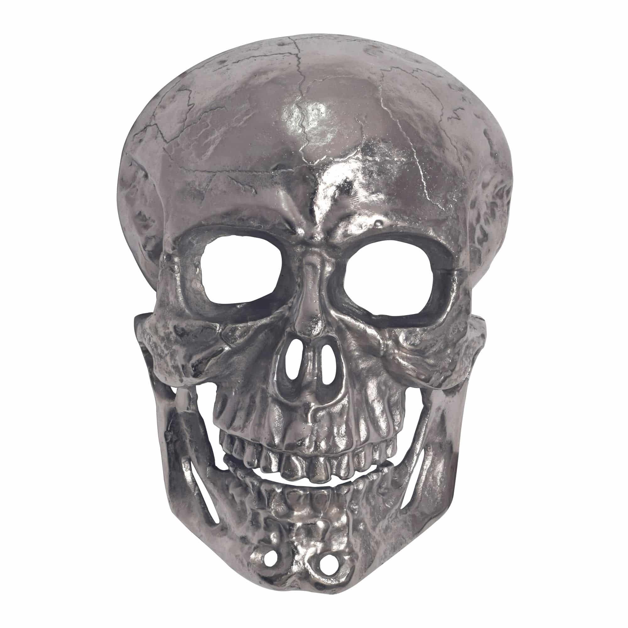 Wanddeko Totenkopf Aluminium Silber 41 cm Schädel Groß