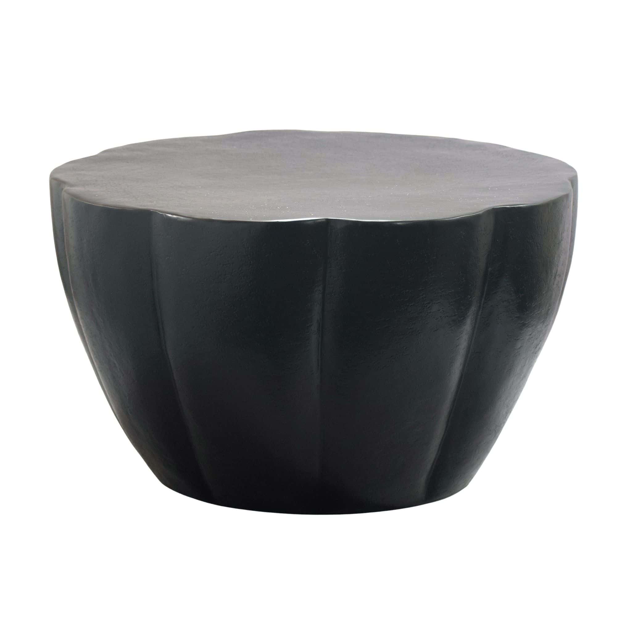 Couchtisch Aluminium 60cm Blütenform Schwarz - Runder Wohnzimmertisch - Design Sofatisch - Moderner Loungetisch - Beistelltisch Wohnzimmer Handmade