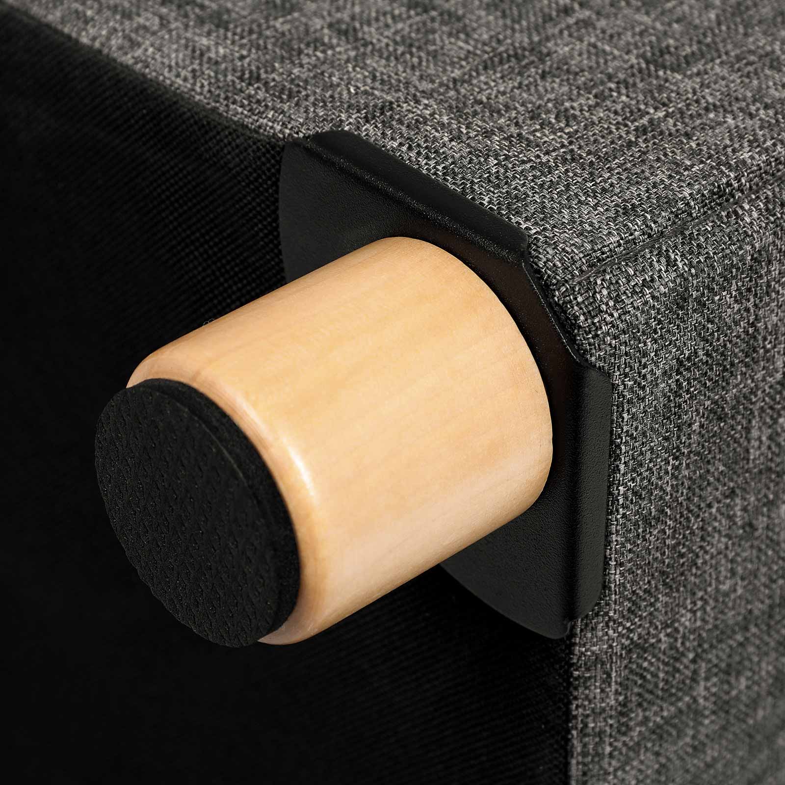 Sitzhocker mit Holzfüßen Dunkelgrau-B34LSF14GYZ Sitzhocker mit Holzfüßen Dunkelgrau-B34LSF14GYZ