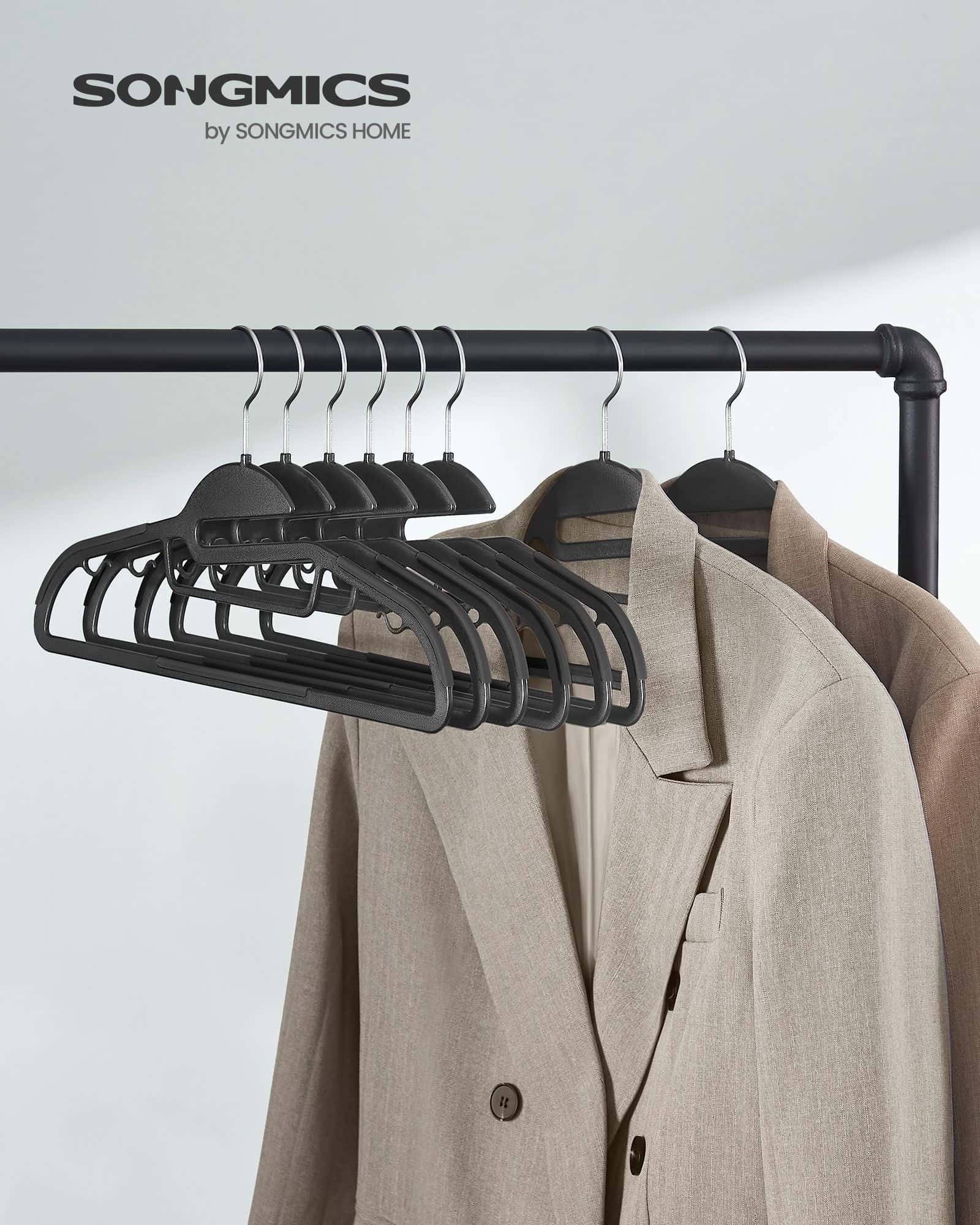 Kleiderbügel Kunststoff rutschfest platzsparend schwarz