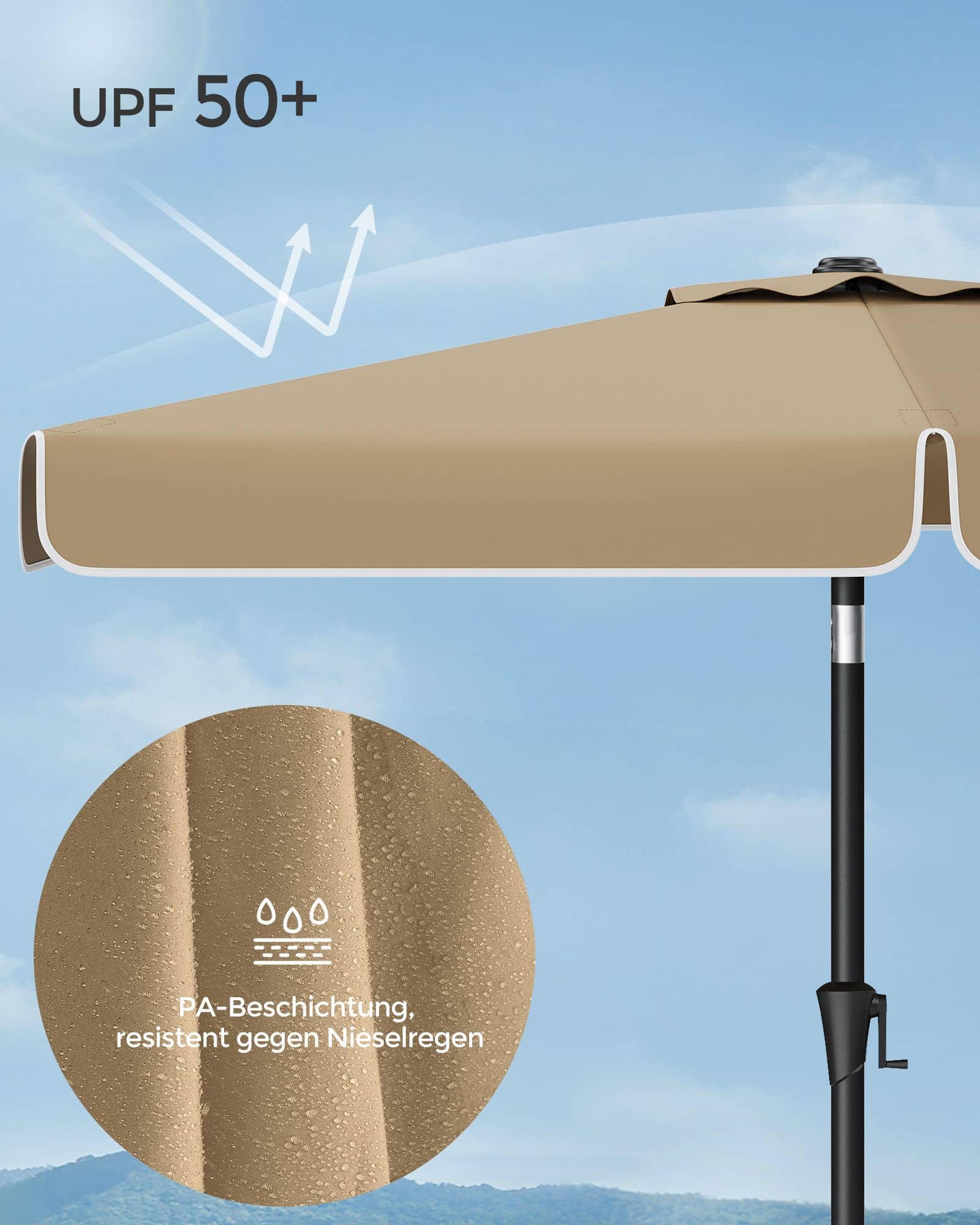 Balkonschirm rechteckig ohne Ständer taupe Balkonschirm rechteckig ohne Ständer taupe