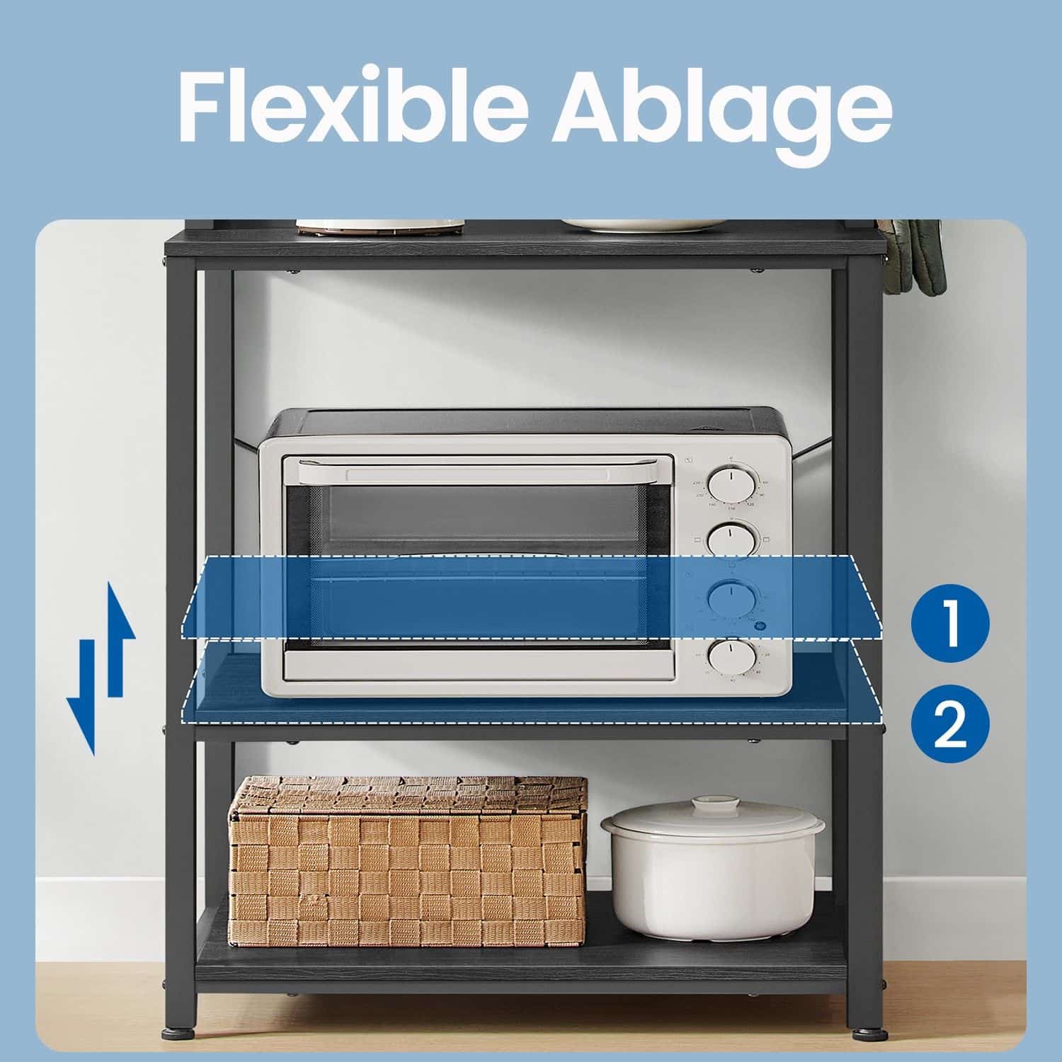 VASAGLE Küchenregal 6 Ebenen anthrazit-schwarz