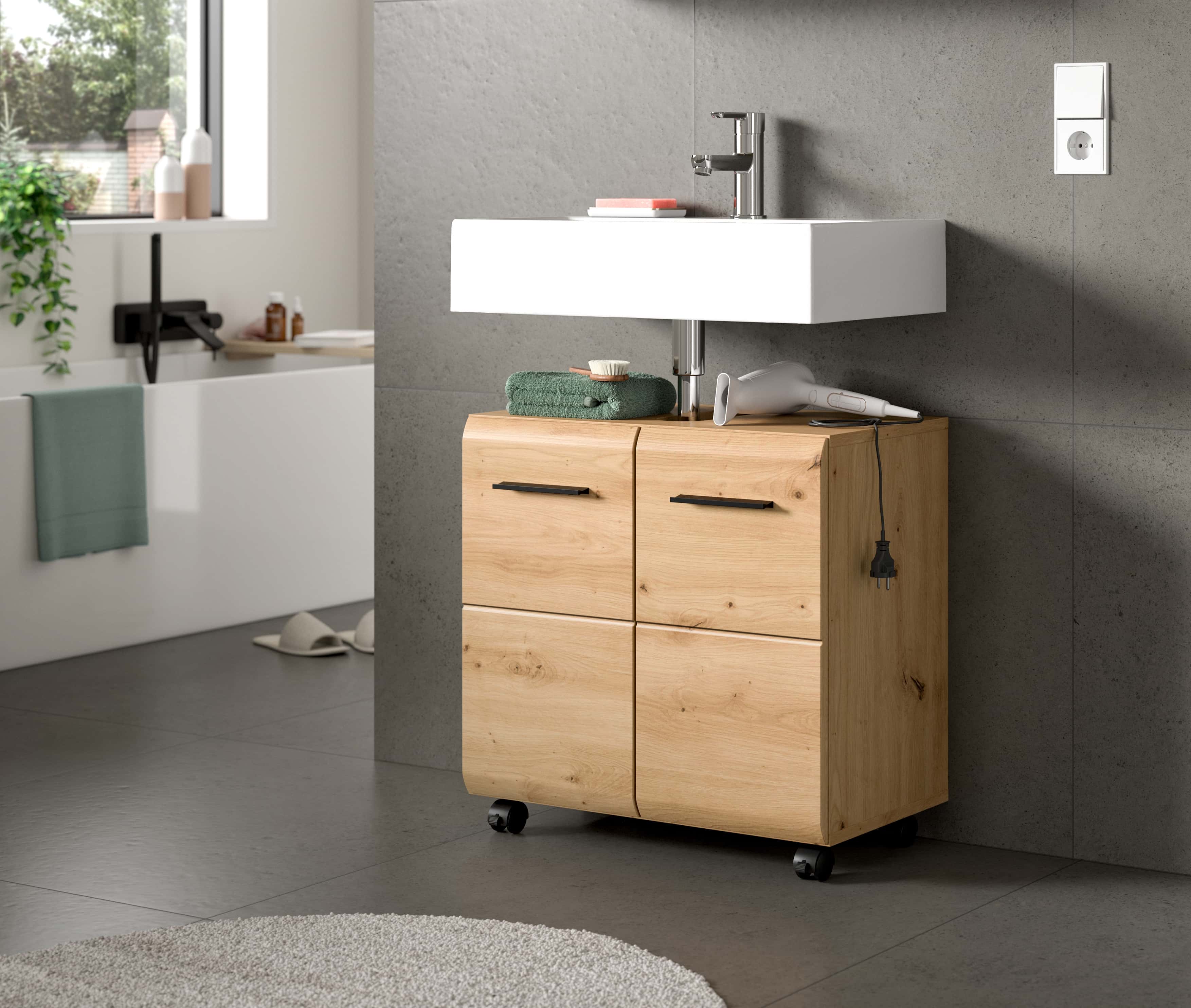 Ice Waschbeckenunterschrank auf Rollen