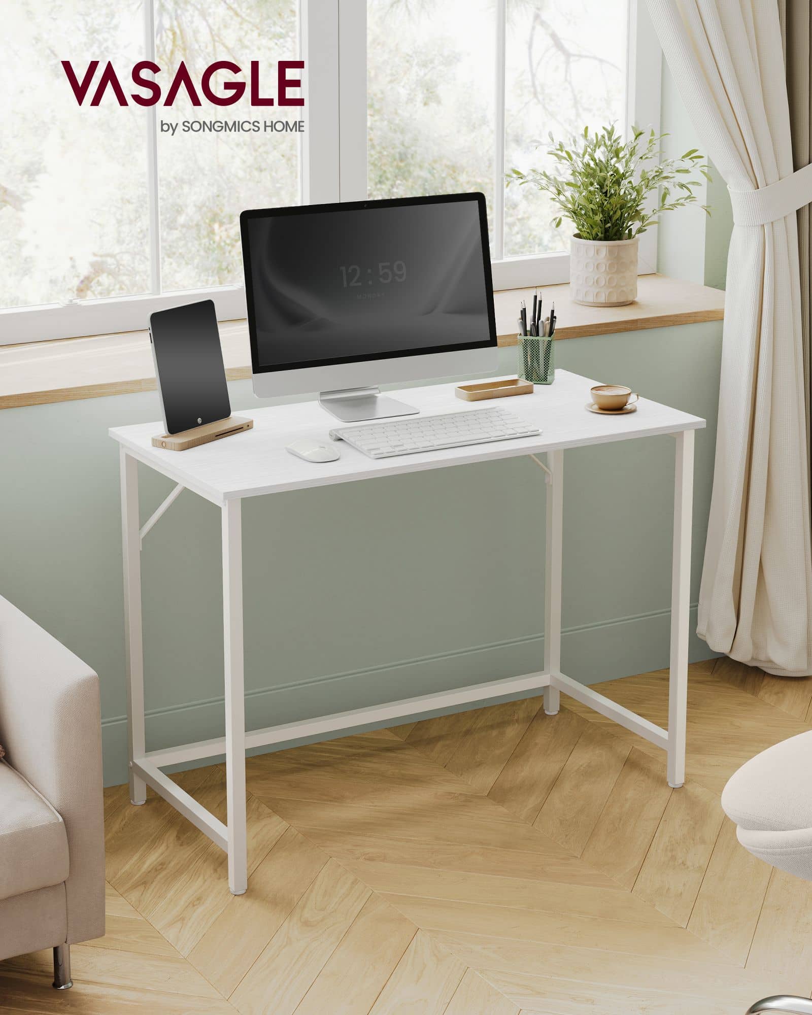 Schreibtisch Bürotisch Industrie-Design greige-schwarz Schreibtisch Bürotisch Industrie-Design greige-schwarz