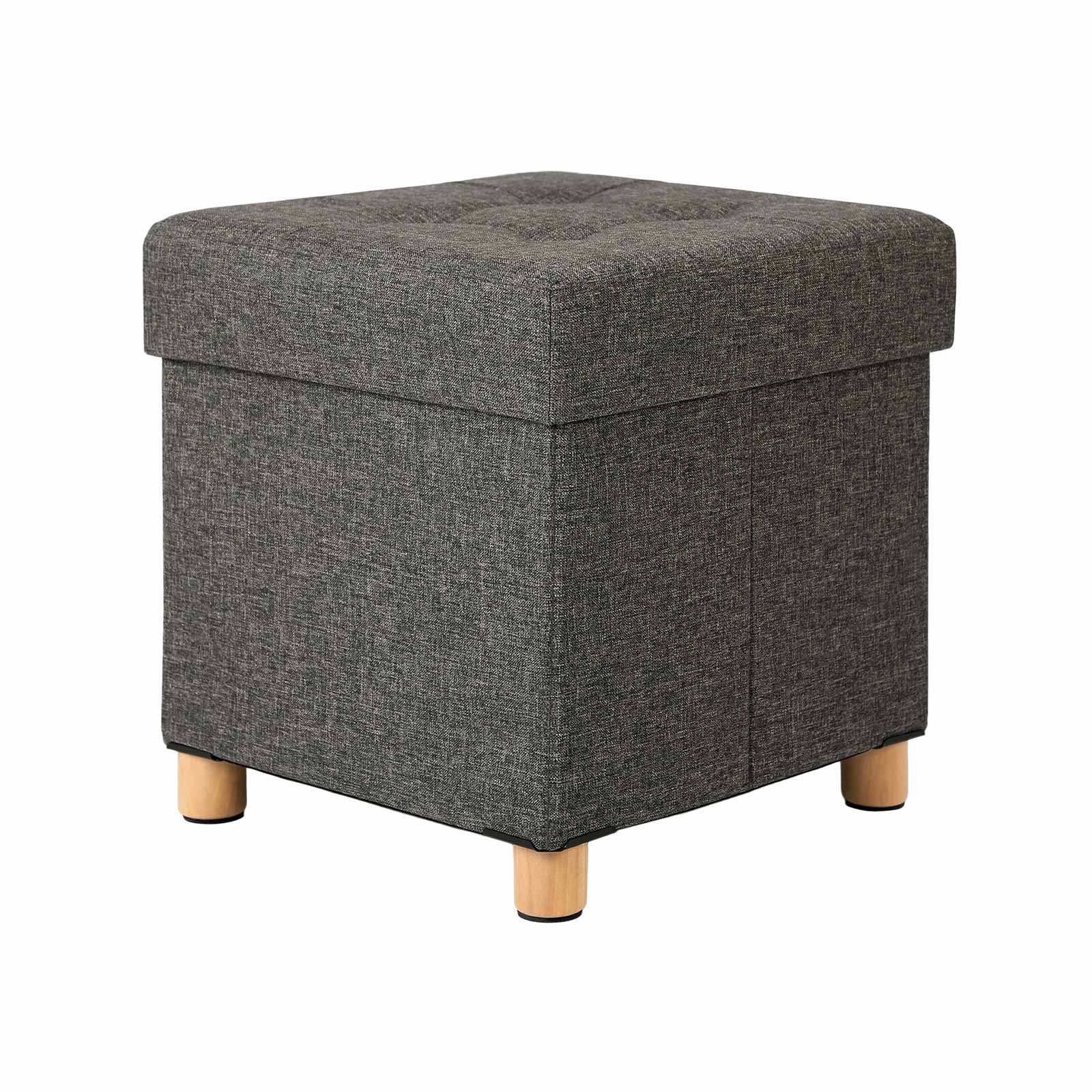 Sitzhocker mit Holzfüßen Dunkelgrau-B34LSF14GYZ Sitzhocker mit Holzfüßen Dunkelgrau-B34LSF14GYZ