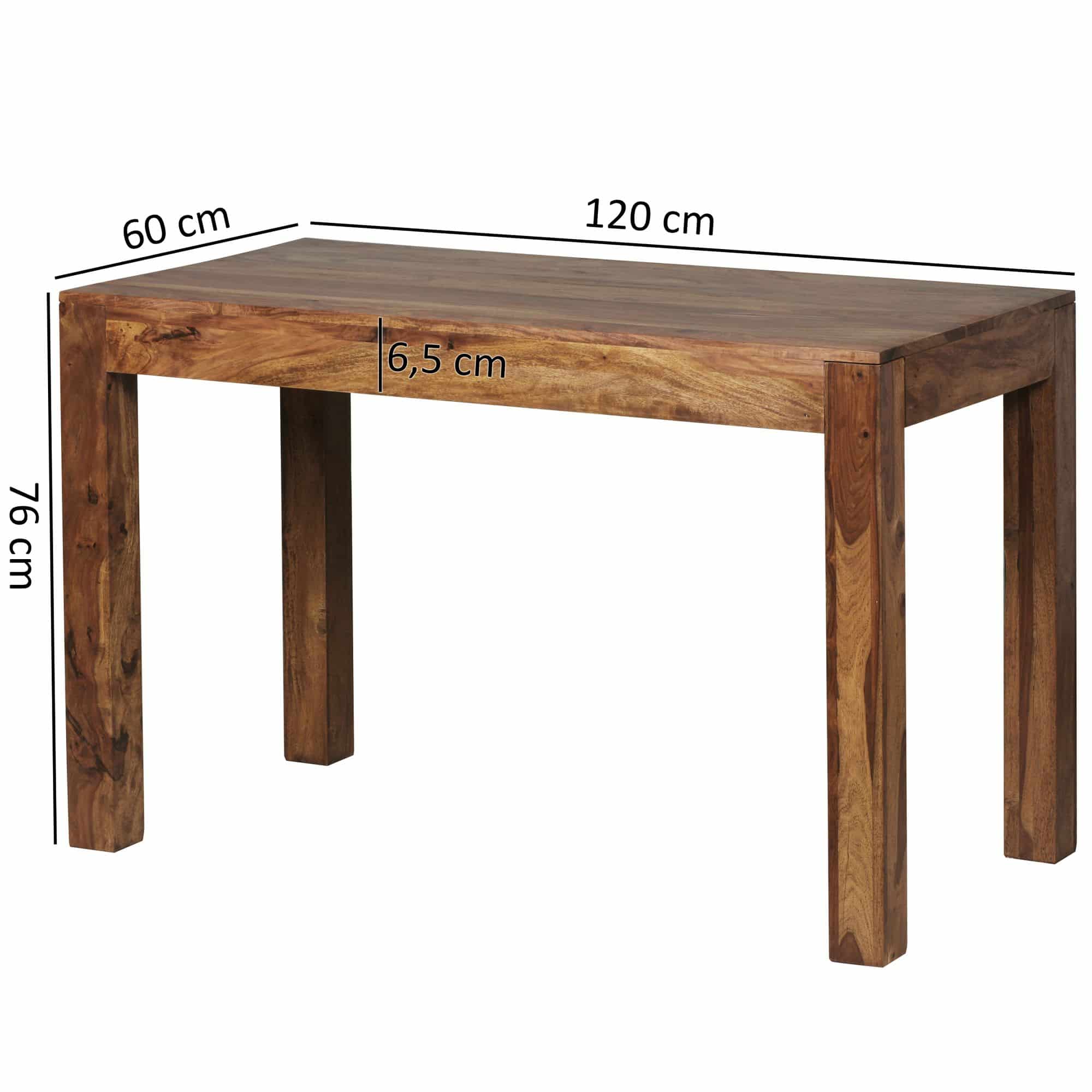34328-WOHNLING-Esstisch-MUMBAI-Massivholz-Sheesha_2BymyhqQ6N4yAF Esstisch MUMBAI Massivholz Sheesham 120 cm Esszimmer-Tisch Holztisch Design Küchentisch Landhaus-Stil dunkel-braun