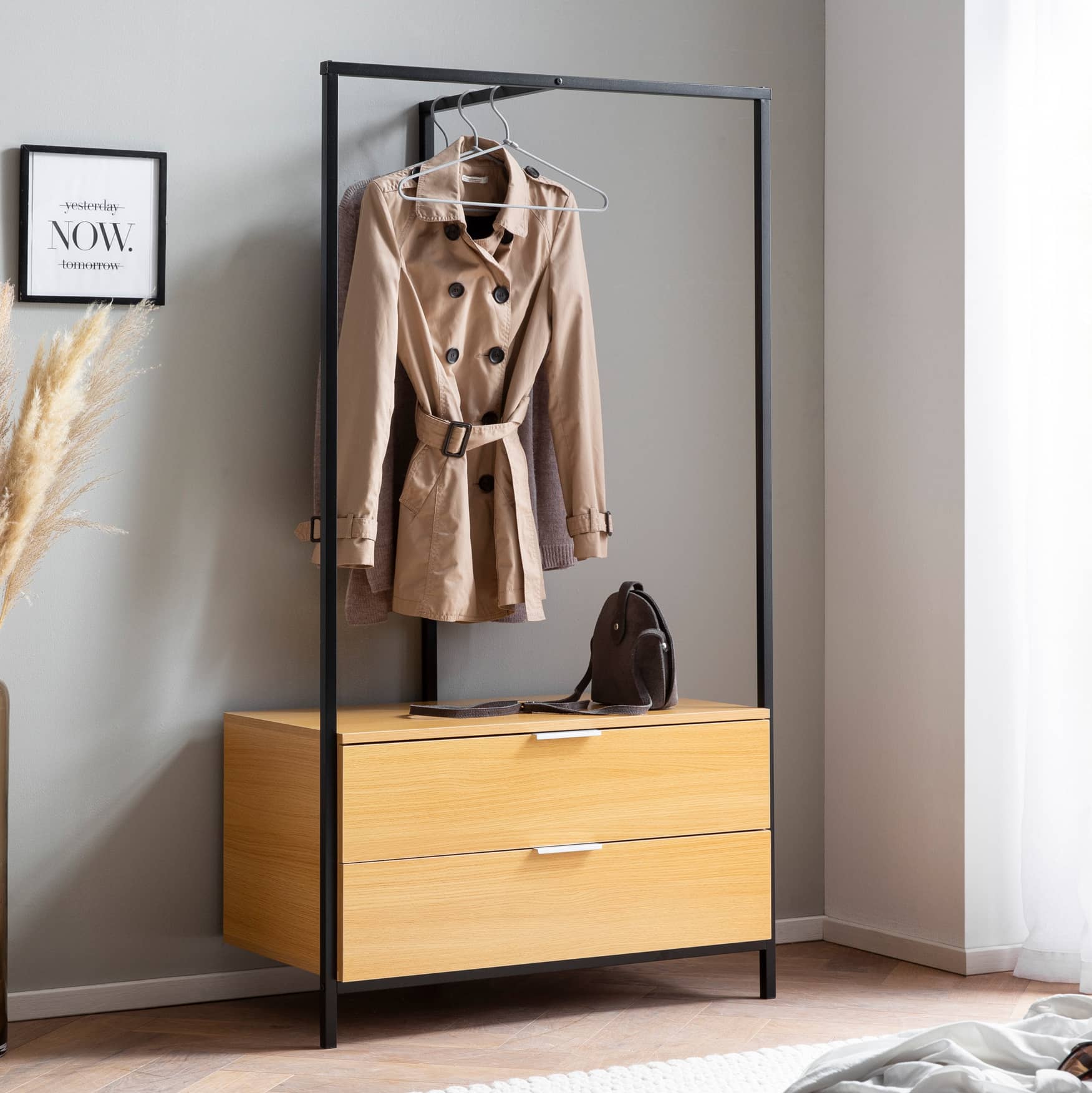Garderobe Eiche-Dekor 152x85x44 cm Flurgarderobe Modern Garderobe Eiche-Dekor 152x85x44 cm Flurgarderobe Modern