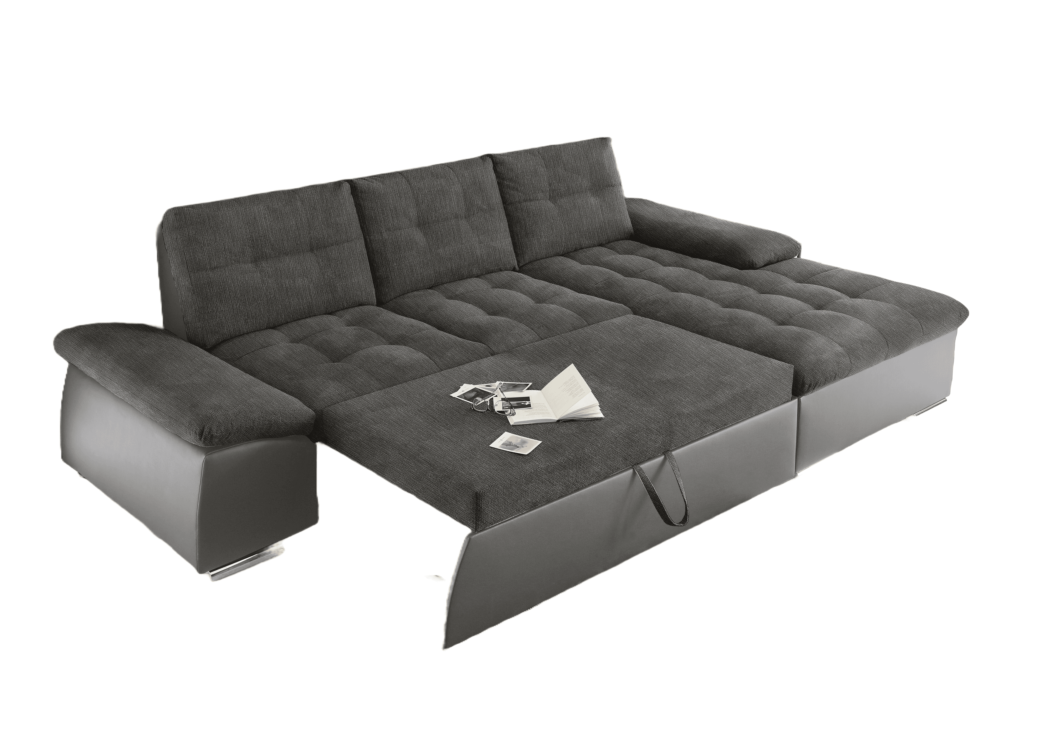 Ecksofa Jakarta Dunkelgrau | Lawa – Modernes Sofa mit Schlaffunktion & verstellbaren Armlehnen Ecksofa Jakarta Dunkelgrau | Lawa – Modernes Sofa mit Schlaffunktion & verstellbaren Armlehnen