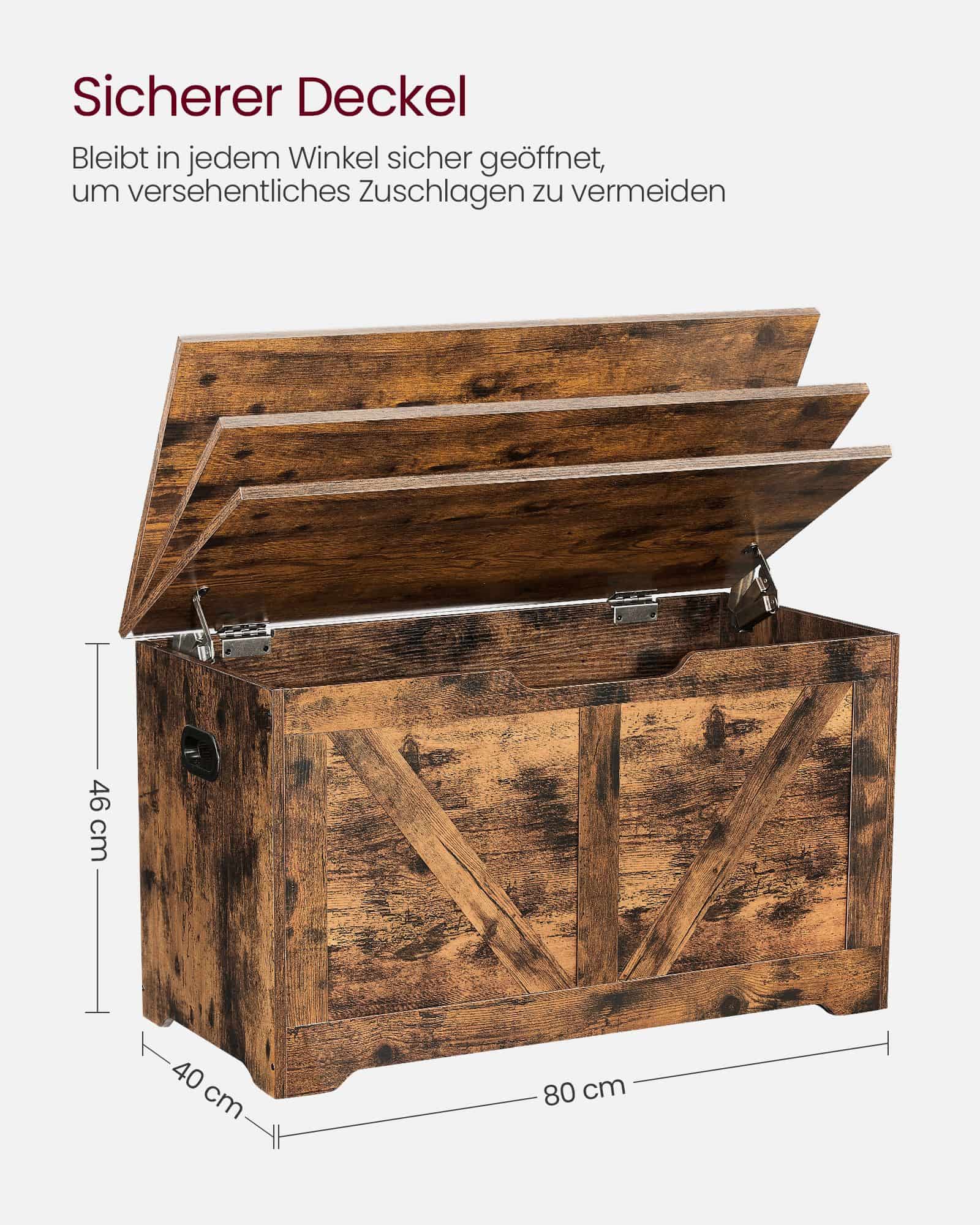 Sitzbank mit Stauraum Scheunenstil vintagebraun