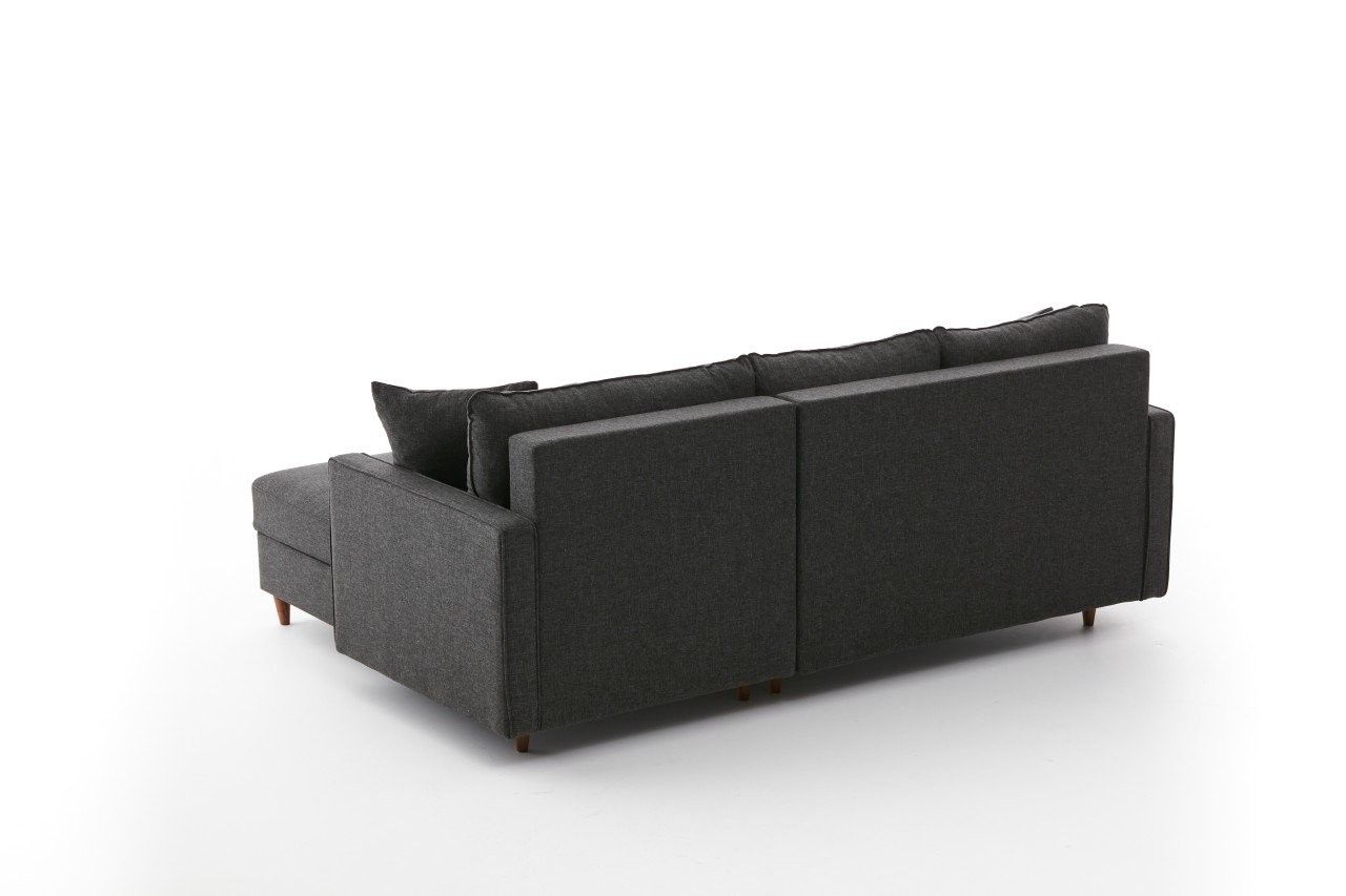 Ecksofa Eva – Skandinavischer Stil inkl. Hocker
