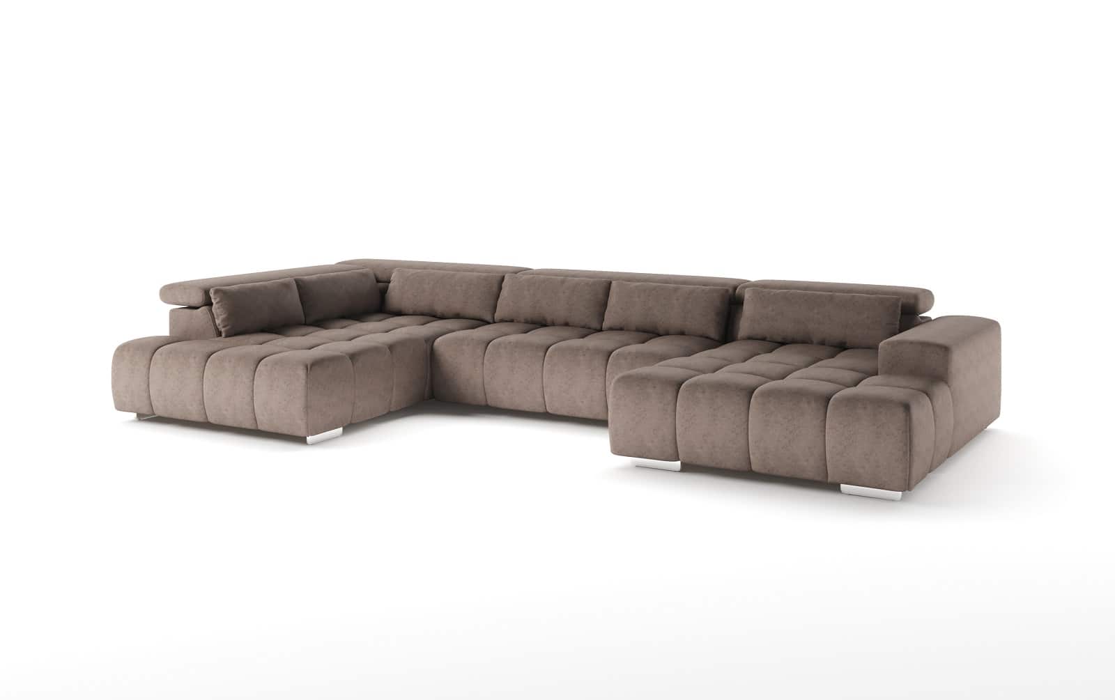 Orion XXL Wohnlandschaft - Stoff Fuego - Cotta