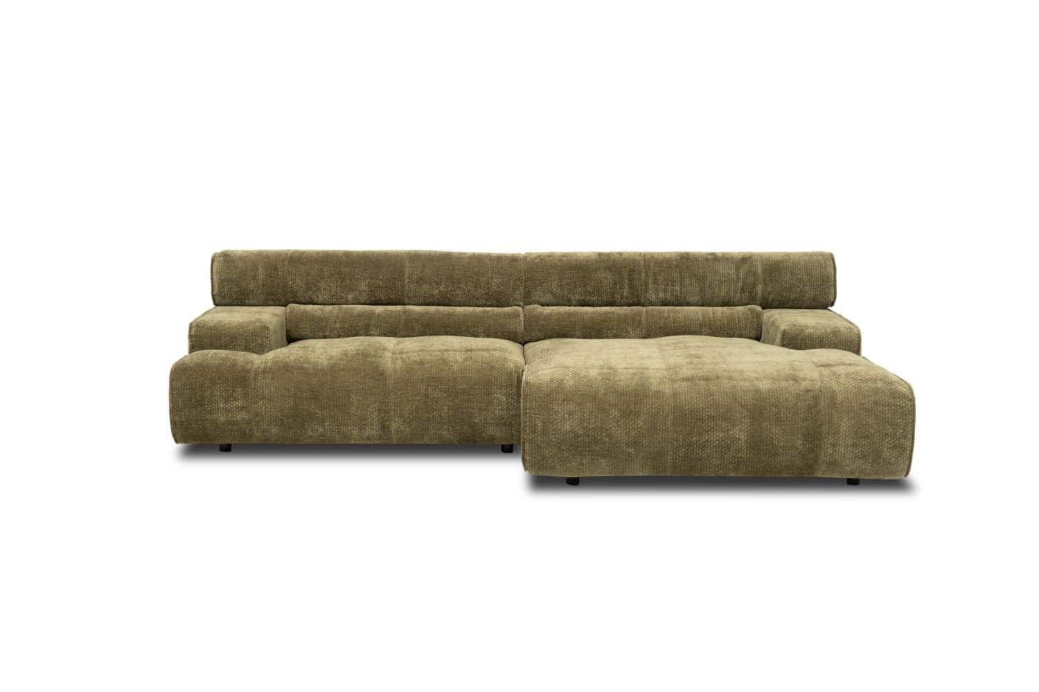 Ecksofa Colosseo Olive – Großzügige Chenille-Couch von designwerk