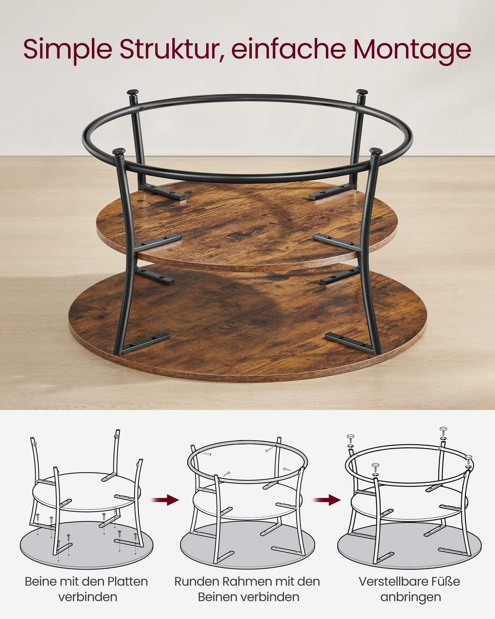 Couchtisch mit 2 Ablagen Couchtisch mit 2 Ablagen