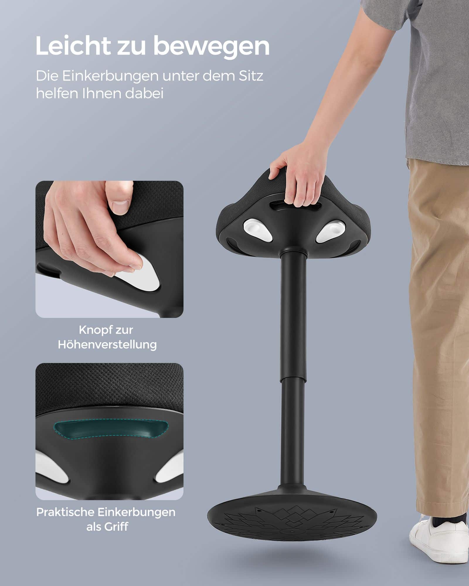 Stehhocker höhenverstellbar und modern schwarz Stehhocker höhenverstellbar und modern schwarz