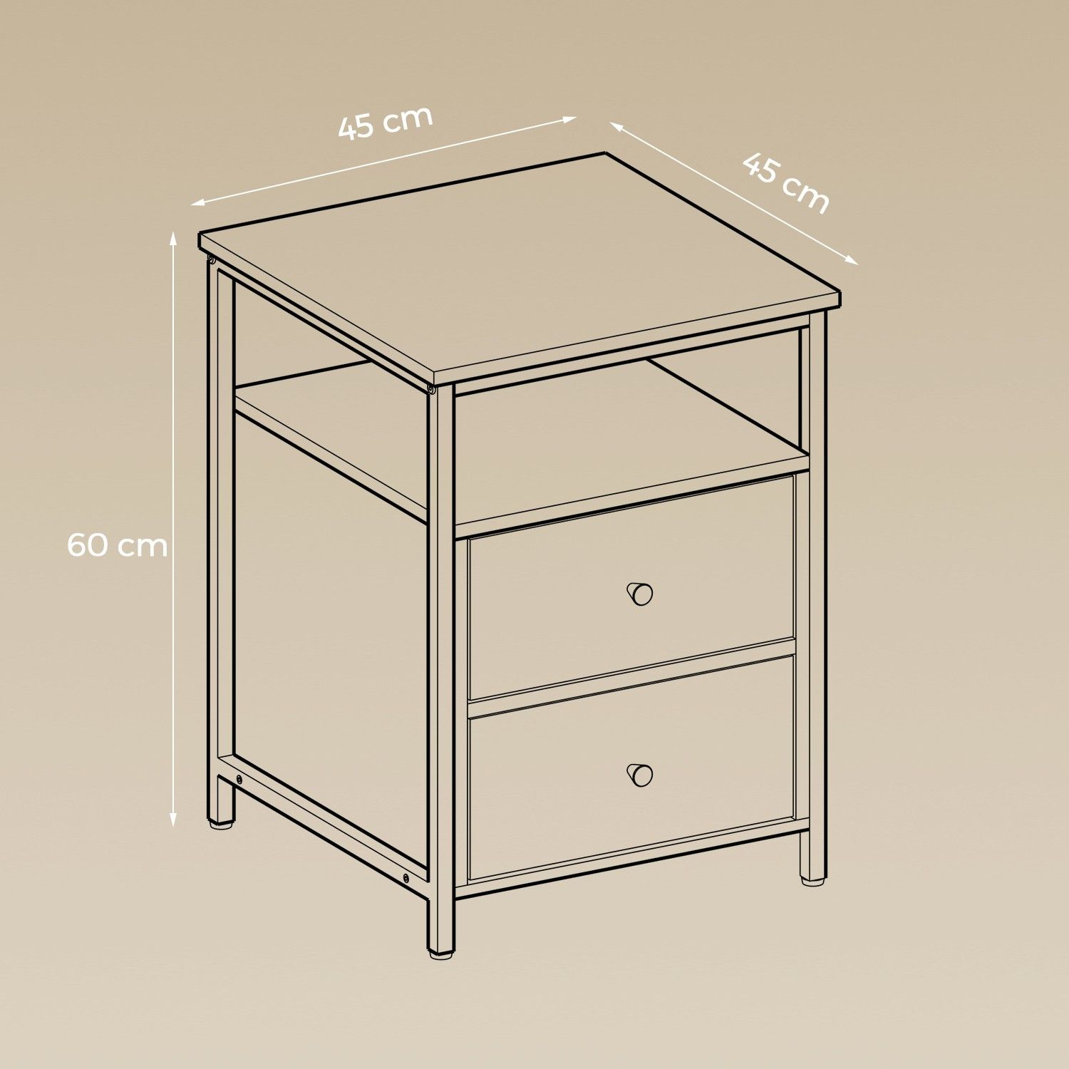 Nachttisch 45 x 45 x 60 cm