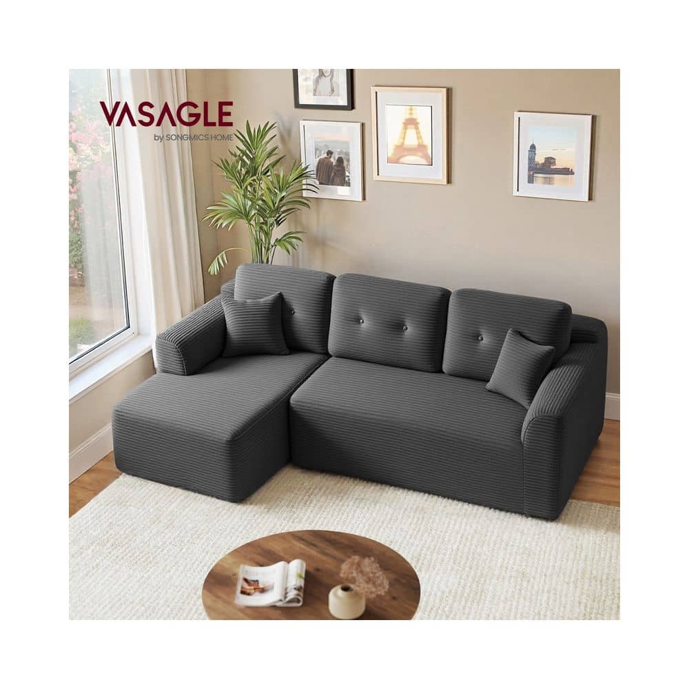Modulares Ecksofa 244 cm mit Chaiselongue schiefergrau Modulares Ecksofa 244 cm mit Chaiselongue schiefergrau