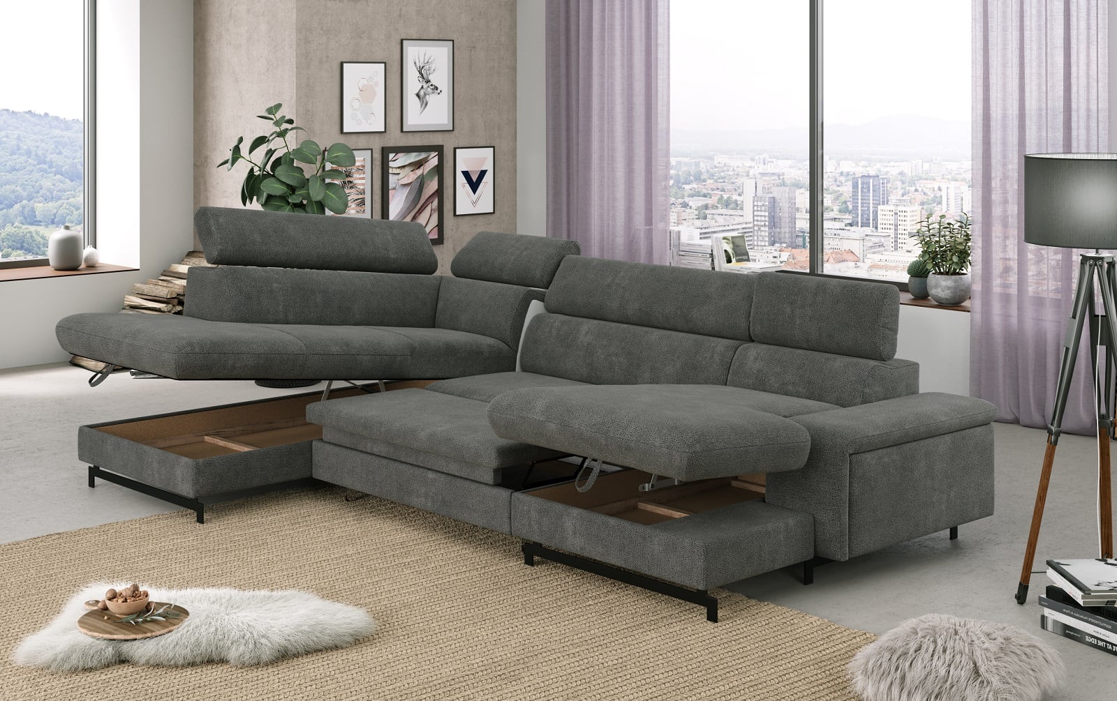 Emma Wohnlandschaft mit Schlaffunktion und Bettkasten - Cotta Emma Wohnlandschaft mit Schlaffunktion und Bettkasten - Cotta