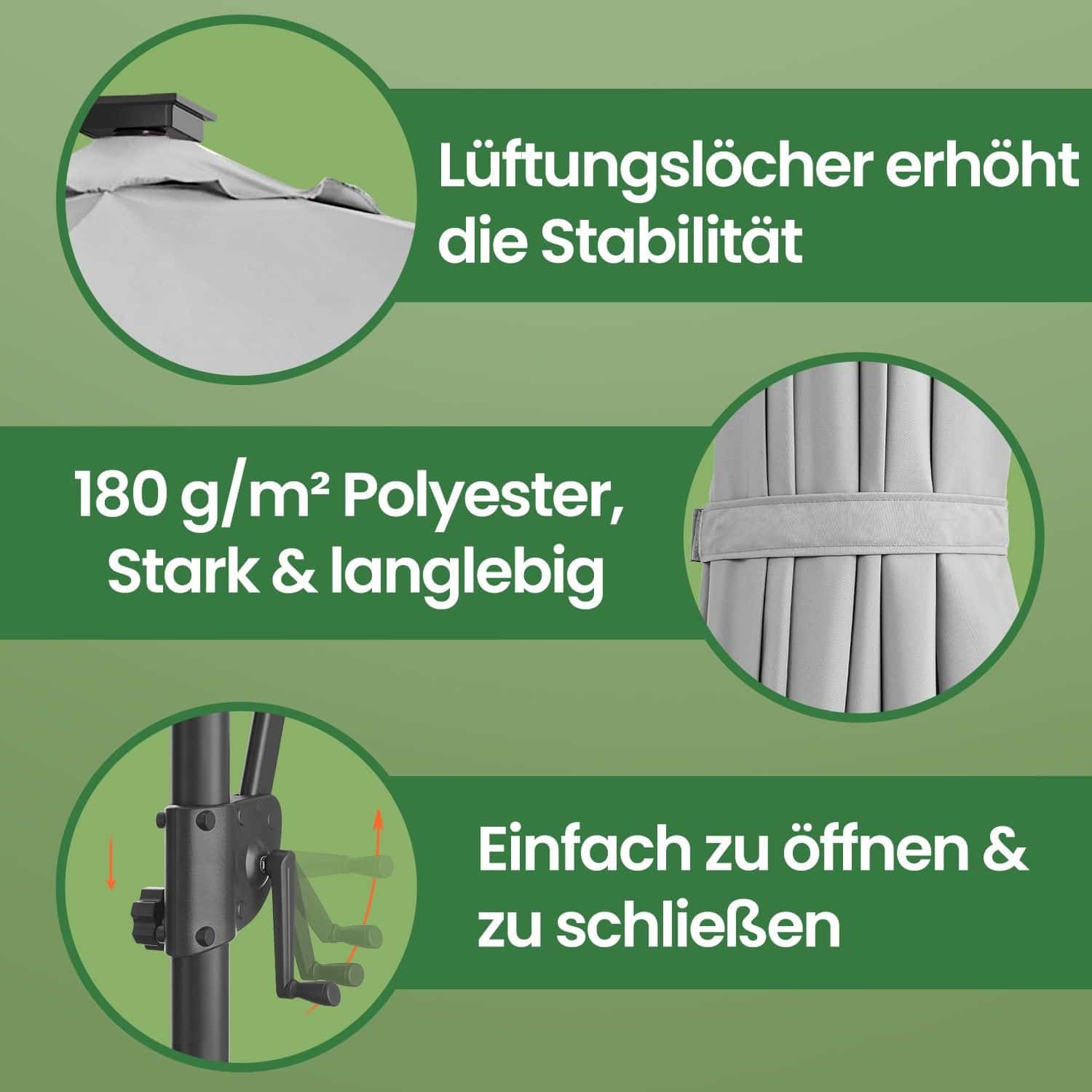Sonnenschirm, Ampelschirm, 300 cm Sonnenschirm, Ampelschirm, 300 cm