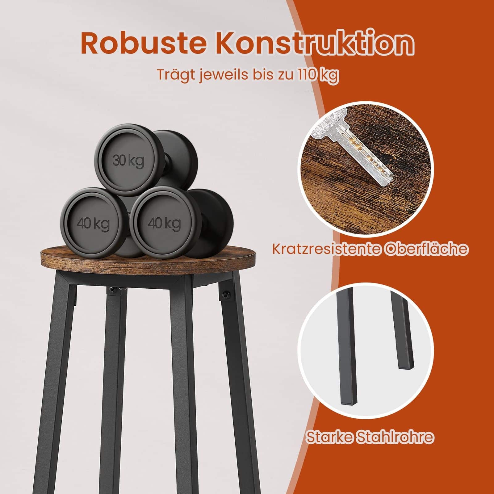 Barhocker, 2er Set, Barstühle