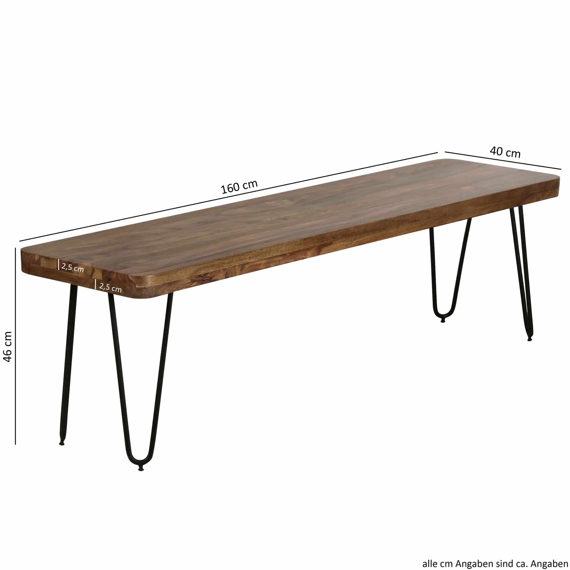 38504-WOHNLING-Esszimmer-Sitzbank-BAGLI-Massiv-Holz6i58QA39o8y9w Esszimmer Sitzbank BAGLI Massiv-Holz Sheesham 160 x 45 x 40 cm Holz-Bank Natur-Produkt Küchenbank im Landhaus-Stil