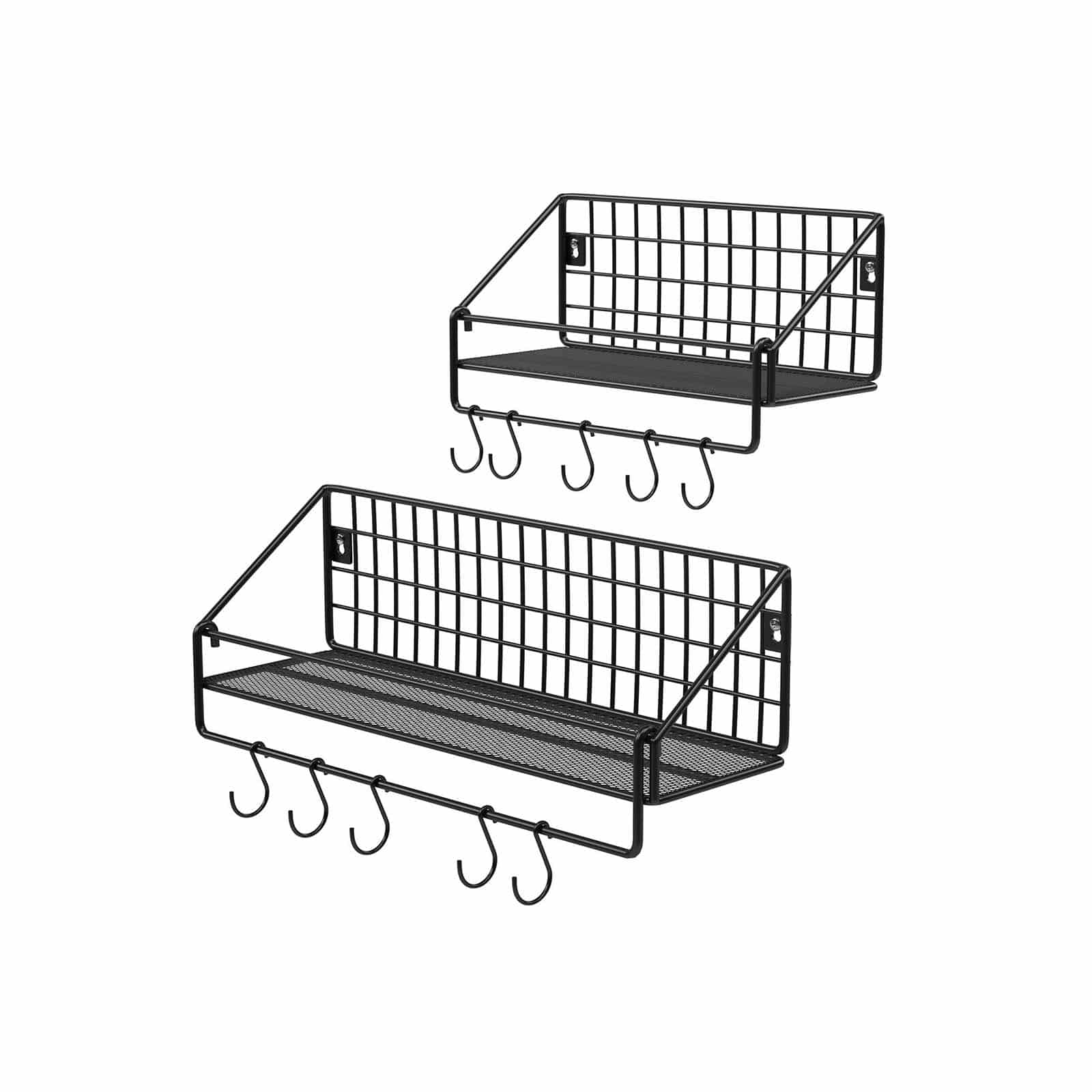2 Wandregale Industrie-Design Schwarz-LFS02BK 2 Wandregale Industrie-Design Schwarz-LFS02BK