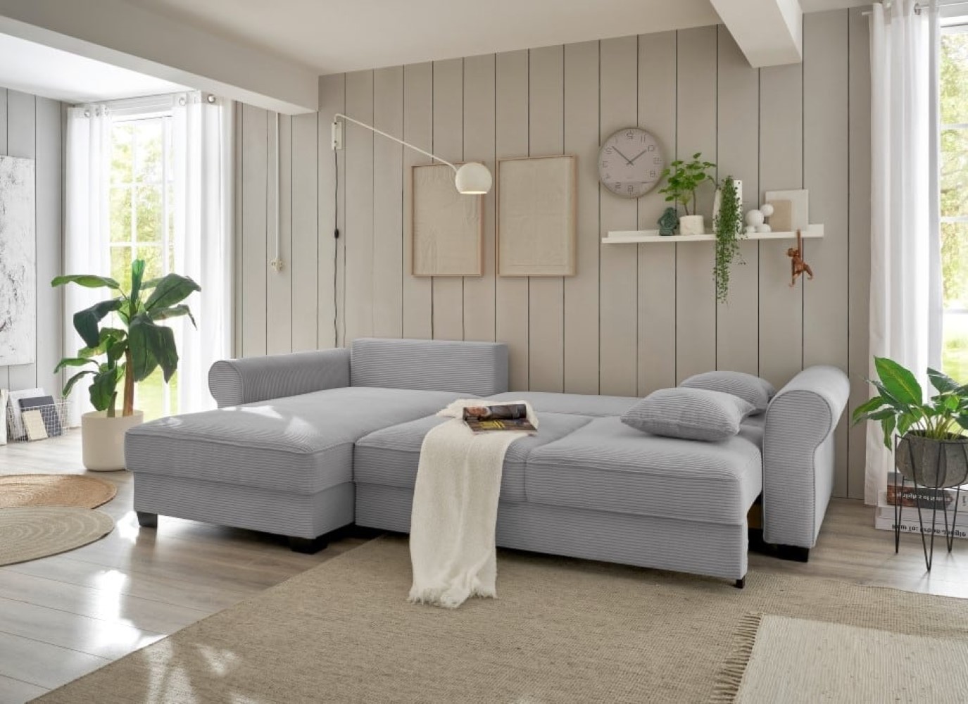 Ecksofa Angelina - Schlafsofa mit Bettkasten und Nosagfederung in Breitcord - ED Exciting Design Ecksofa Angelina - Schlafsofa mit Bettkasten und Nosagfederung in Breitcord - ED Exciting Design