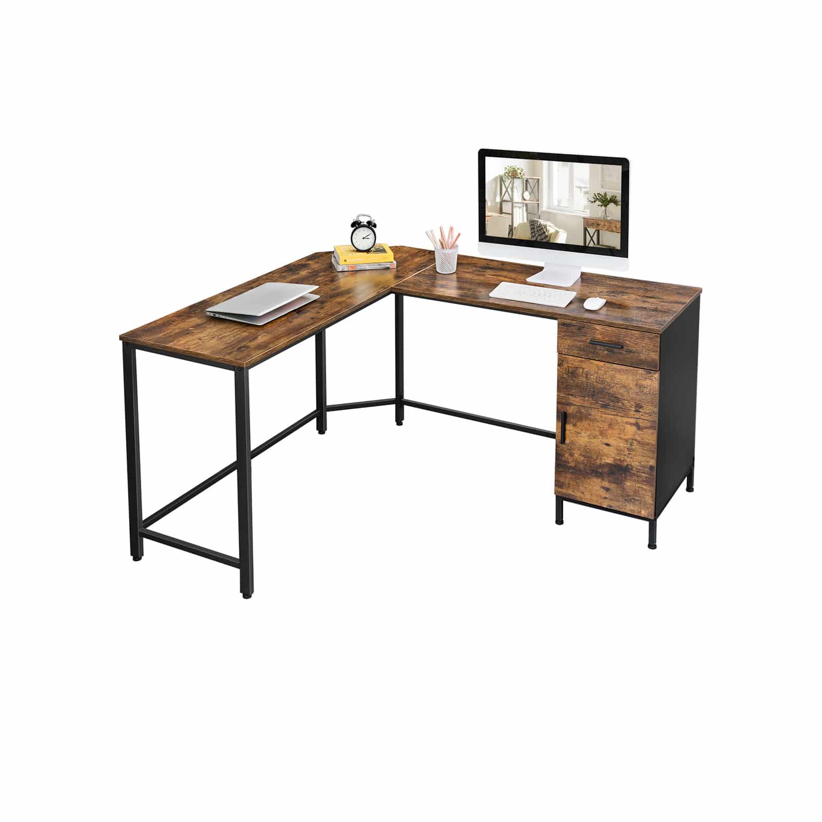 Buerotisch-mit-Schrank-LWD74X-2 Bürotisch mit Schrank