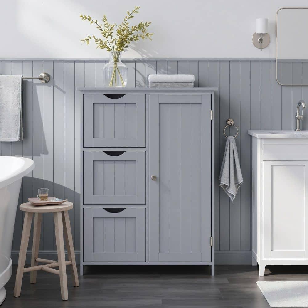 Badezimmerschrank mit 3 Schubladen, 1 verstellbares Regal, 30