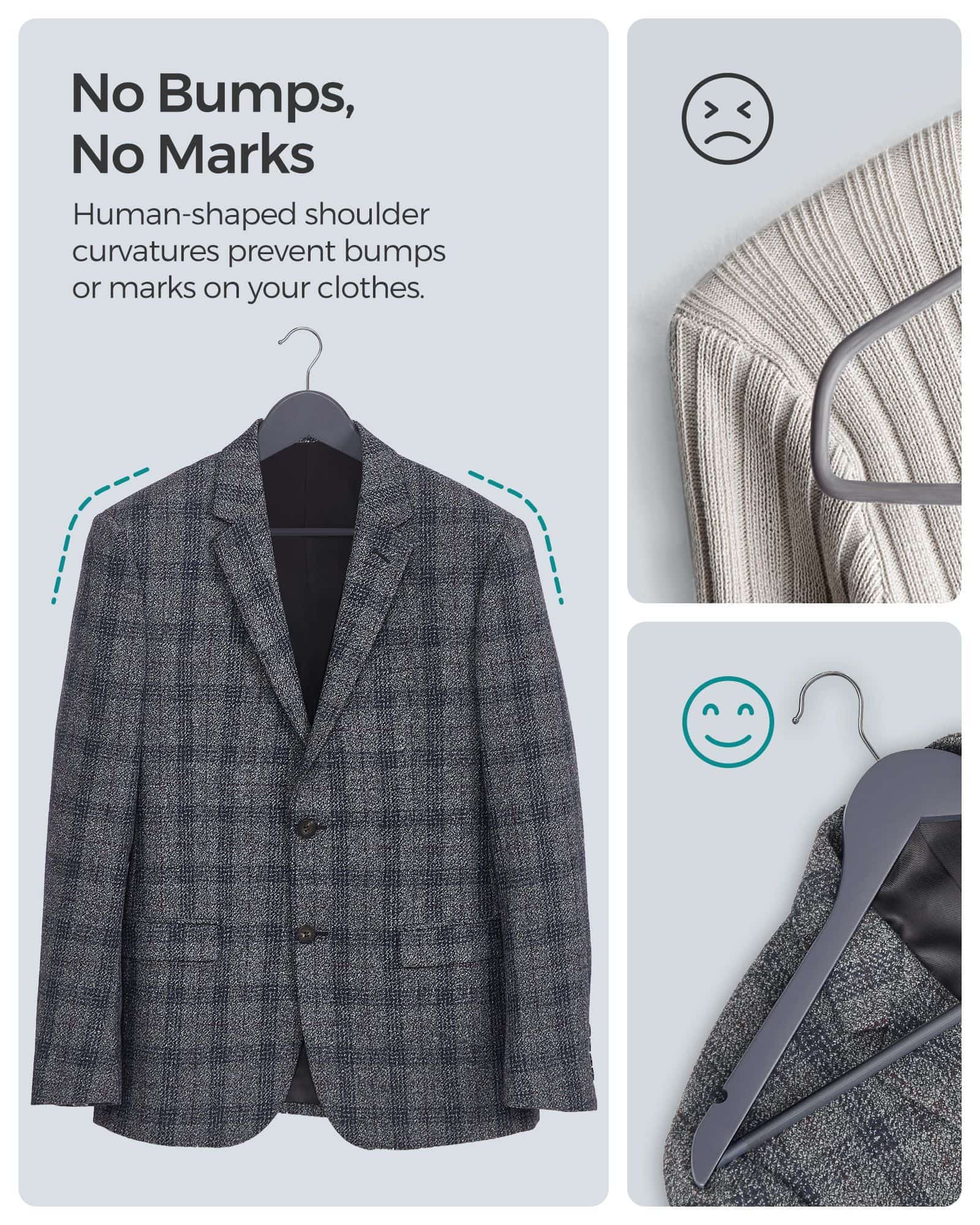 Kleiderbügel Holz drehbar grau-silbern-CRW001G01 Kleiderbügel Holz drehbar grau-silbern-CRW001G01