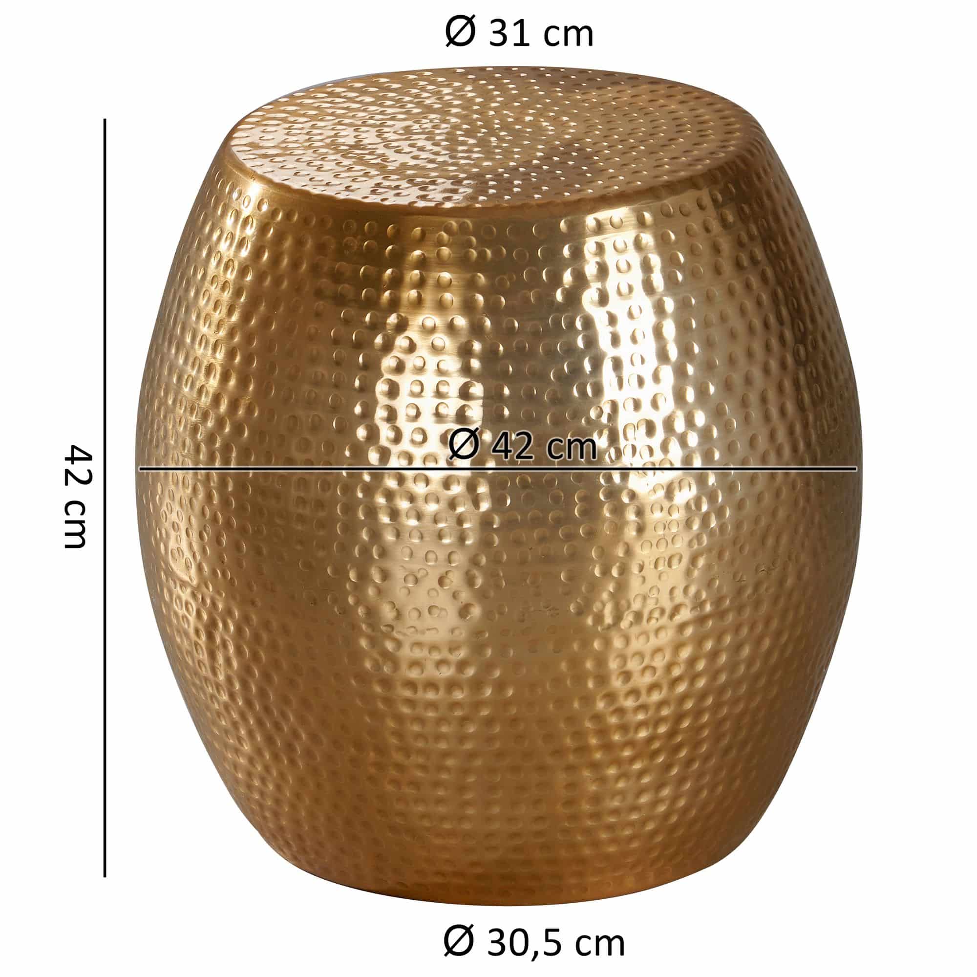 Beistelltisch 42 x 42 x 42 cm Aluminium Gold Dekotisch Orientalisch Rund Beistelltisch 42 x 42 x 42 cm Aluminium Gold Dekotisch Orientalisch Rund