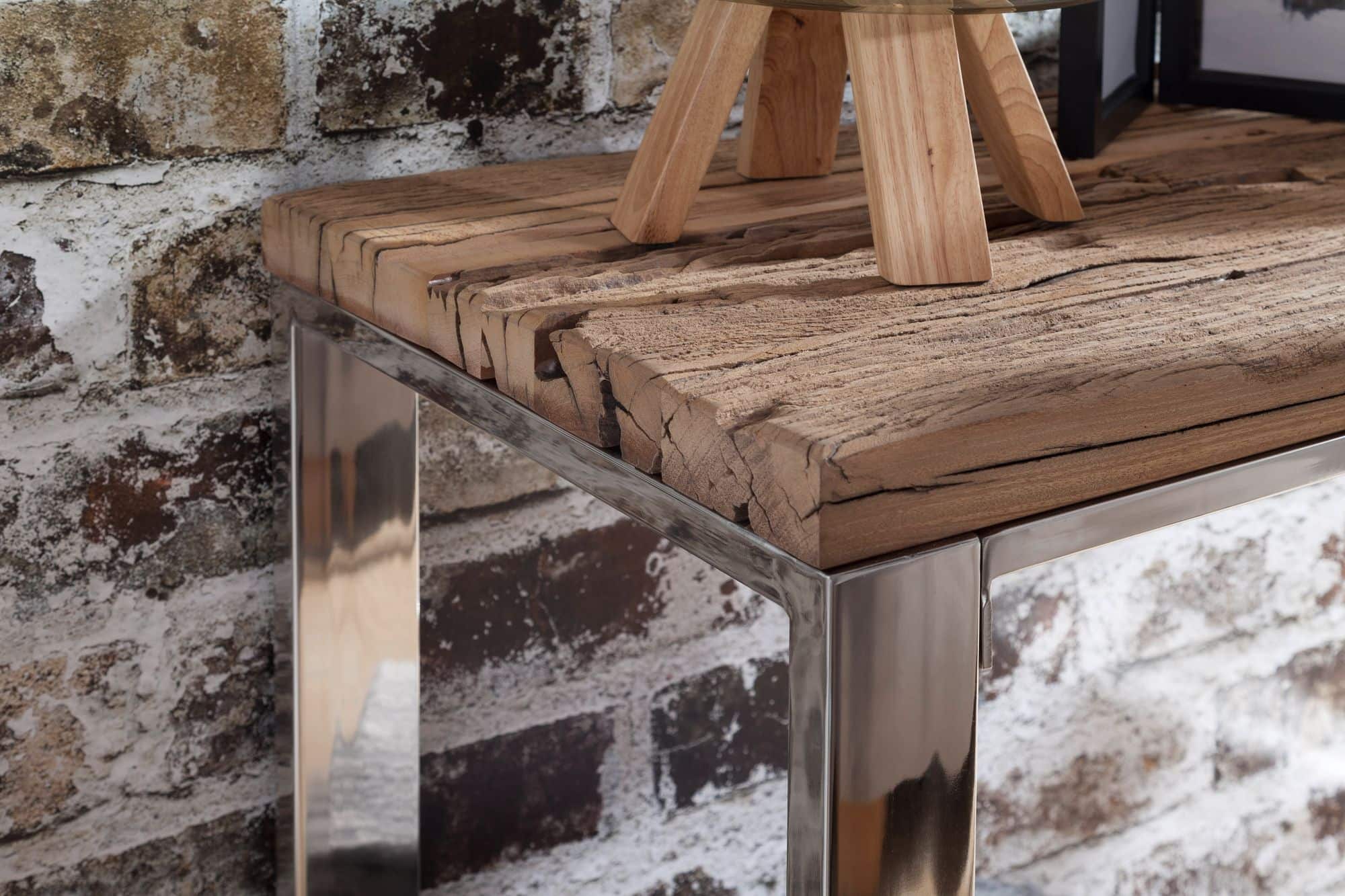 Konsolentisch 115x76x46 cm Massiv-Holz Akazie Natur Konsolentisch 115x76x46 cm Massiv-Holz Akazie Natur