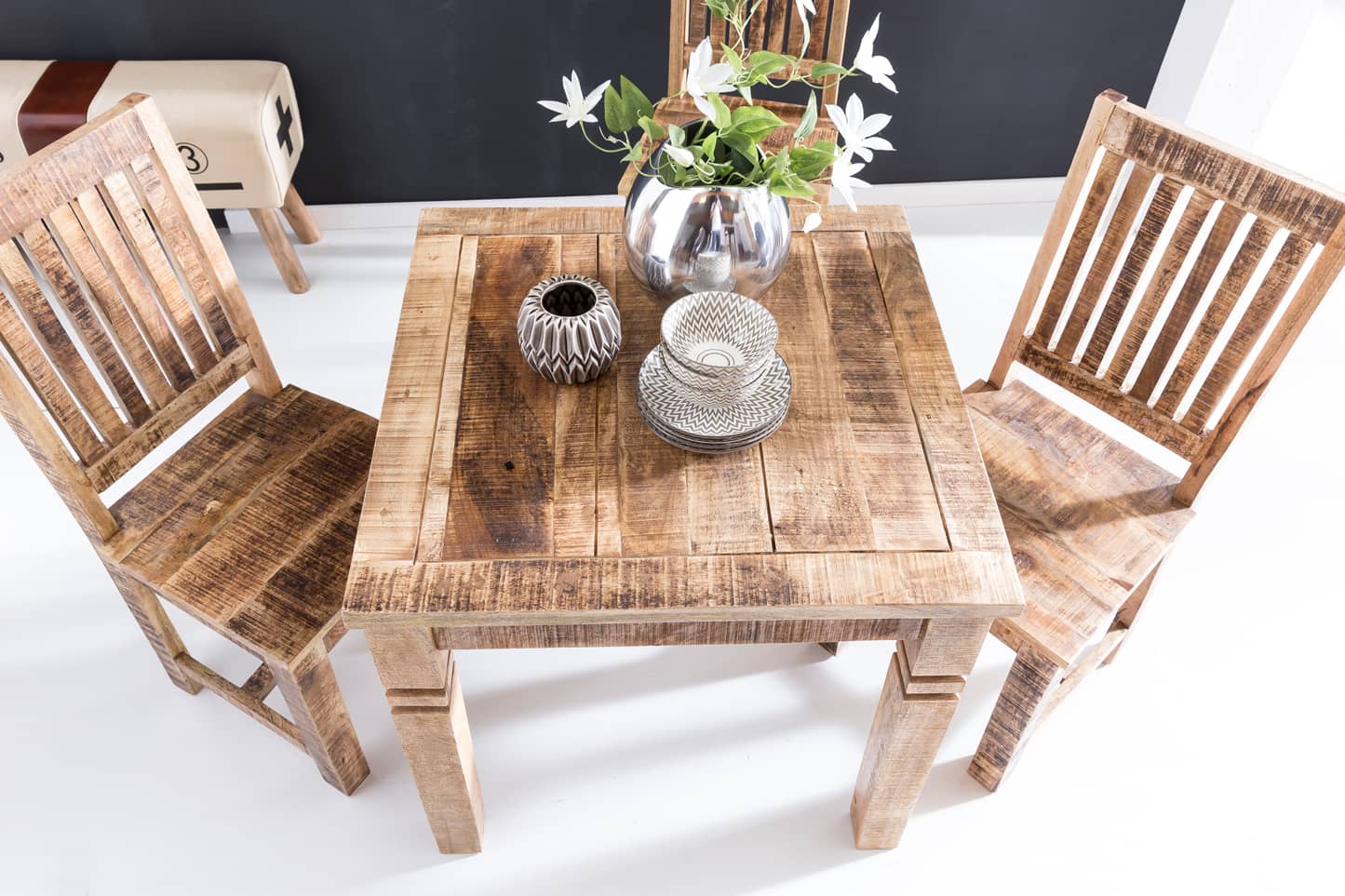 43692-WOHNLING-Esszimmertisch-Rustica-80x80x76cm-_3boWegculDeV0T Esszimmertisch WL5.077 Braun 80 x 80 x 76 cm Mango Massivholz