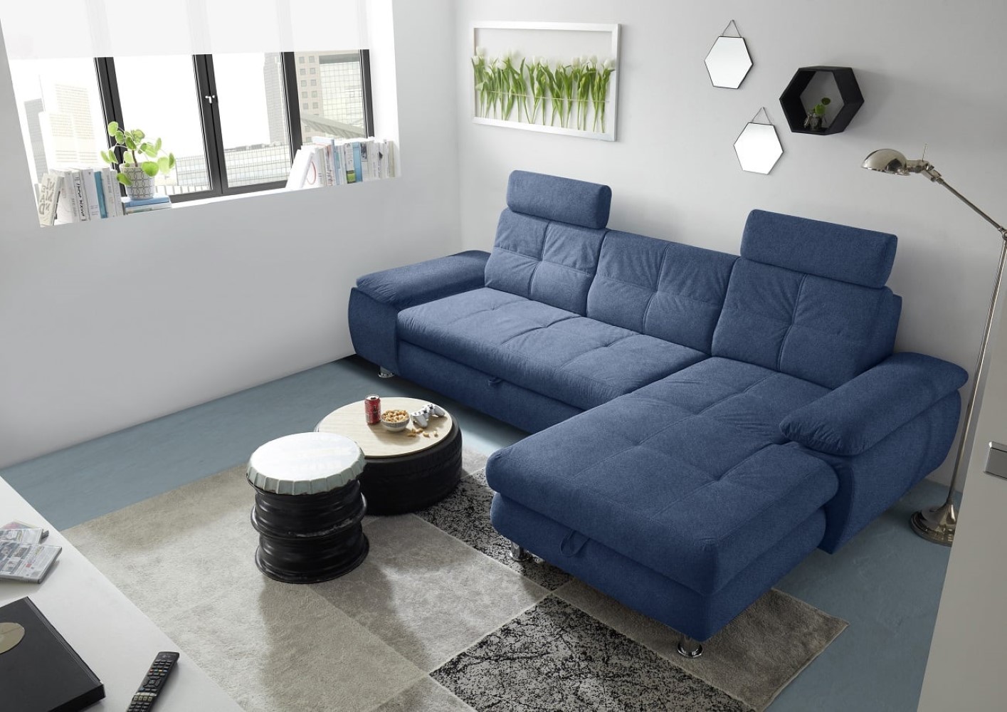 Ecksofa Alba von Ed Exciting Design – Stilvolles Sofa mit Stoff Brego, Schlaffunktion & Bettkasten, beidseitig bestellbar