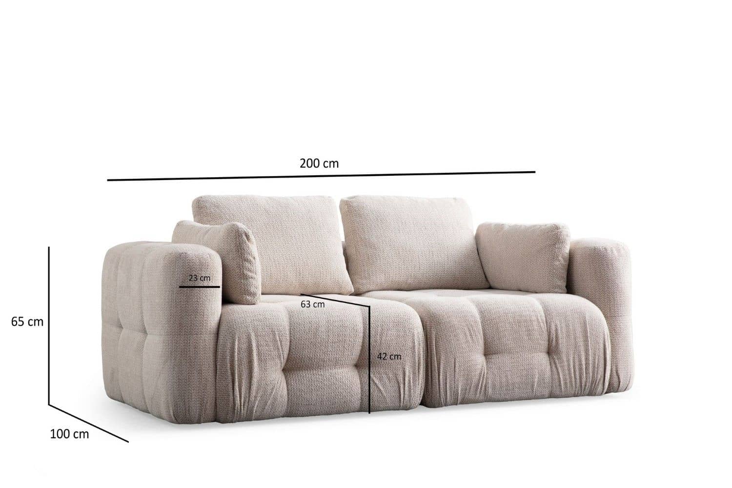 Sofa Amaris 2-Sitzer mit luxuriöser Polsterung