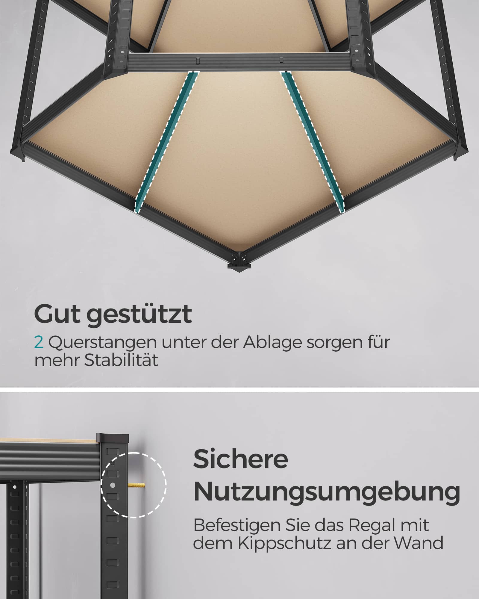 Eckregal-Set 5 Ebenen bis 2625 kg belastbar