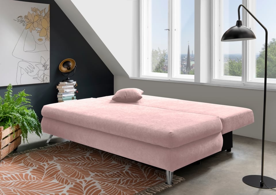 Benformato_Altona_2FBK_3612_F06-5 Elegantes Benformato Sofa Altona: Schlaffunktion & Bettkasten in Flamingo