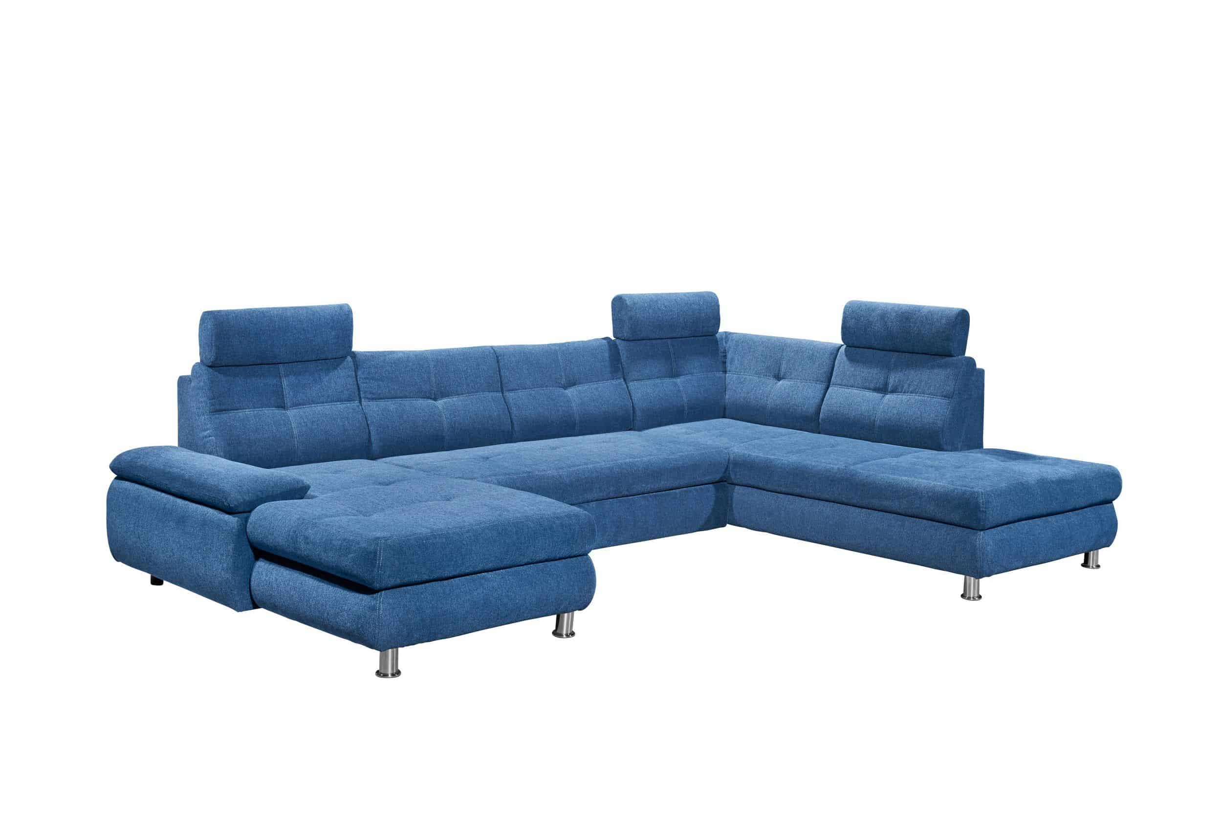 Wohnlandschaft Alba von ED Exciting Design mit Schlaffunktion & Bettkasten – U-Form Sofa aus hochwertigem Brego-Stoff Wohnlandschaft Alba von ED Exciting Design mit Schlaffunktion & Bettkasten – U-Form Sofa aus hochwertigem Brego-Stoff