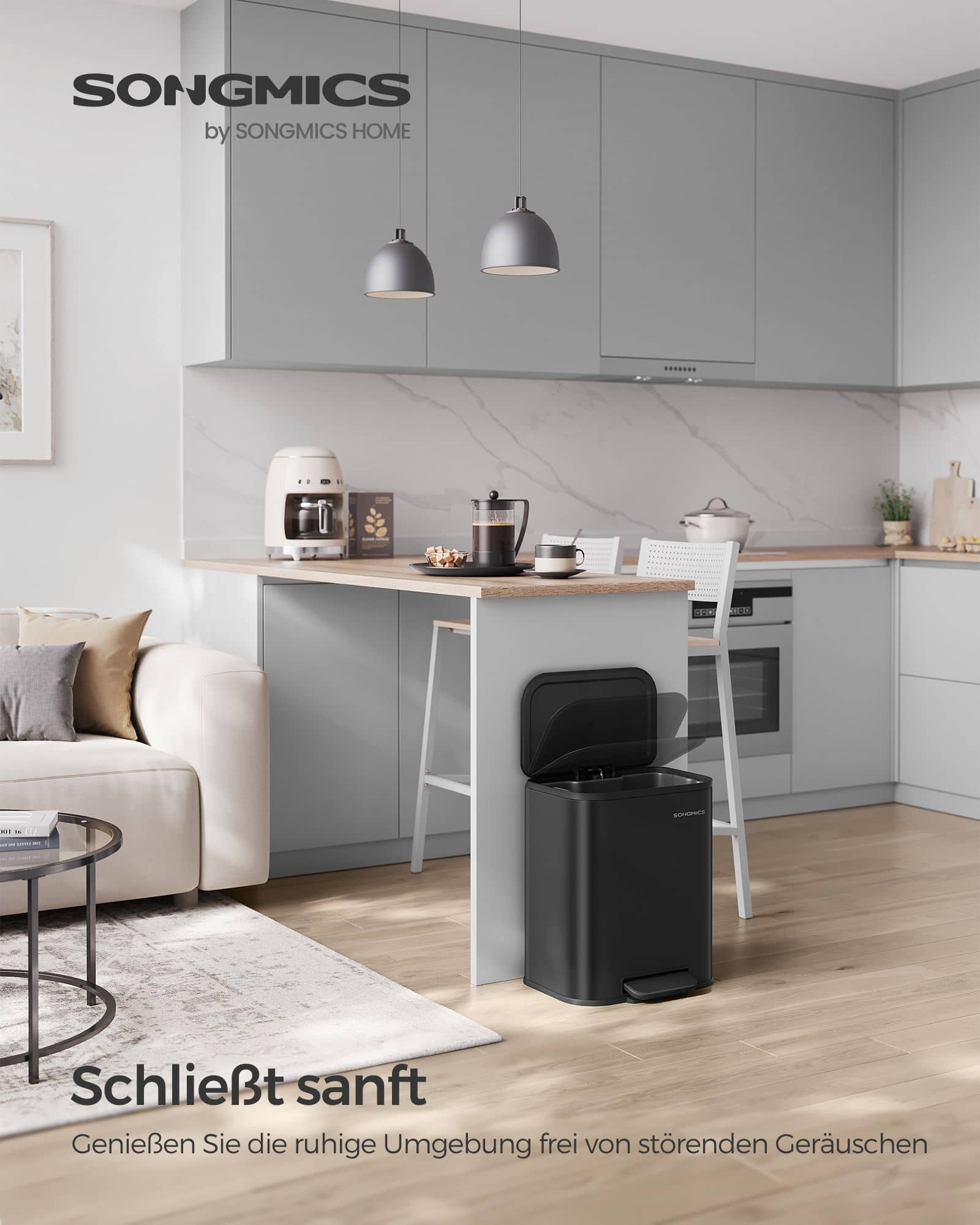 Mülleimer 20 Liter mit Deckel tintenschwarz Mülleimer 20 Liter mit Deckel tintenschwarz