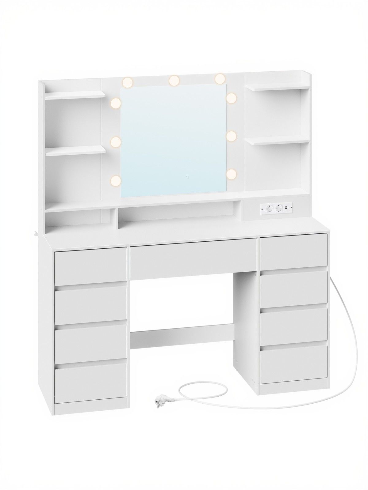 Schminkkommode, mit Spiegel und Beleuchtung, Ladestation