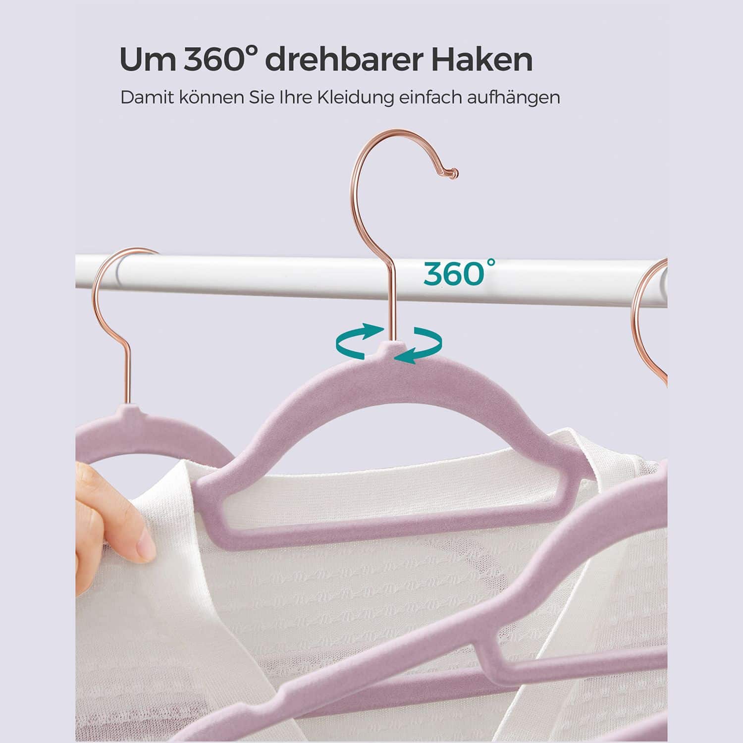 50er Set Samt-Kleiderbügel Zartlila-CRF021GP50 50er Set Samt-Kleiderbügel Zartlila-CRF021GP50