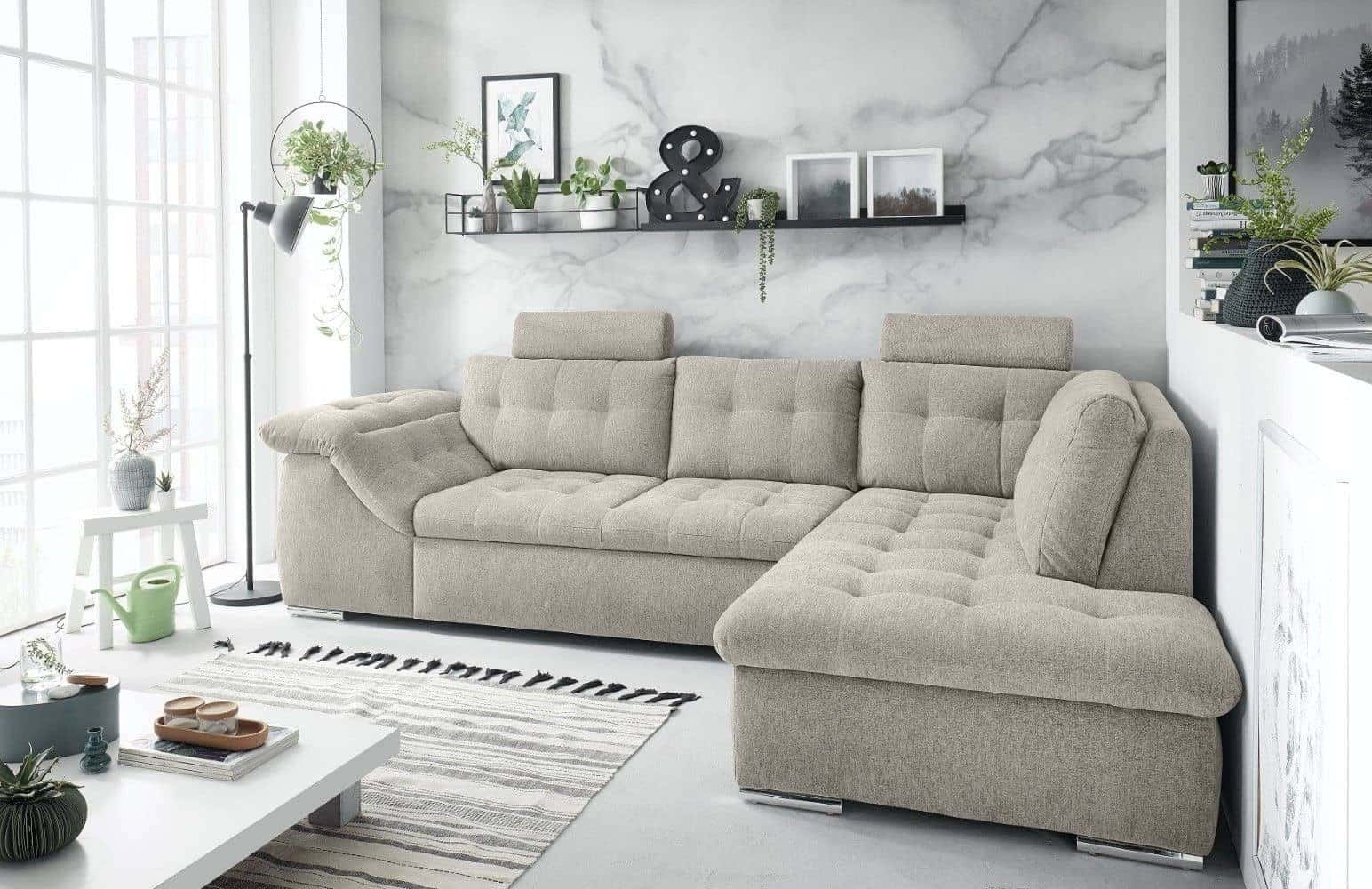 Ecksofa Oman Sand rechts ED Exciting Design Ecksofa Oman Sand rechts ED Exciting Design
