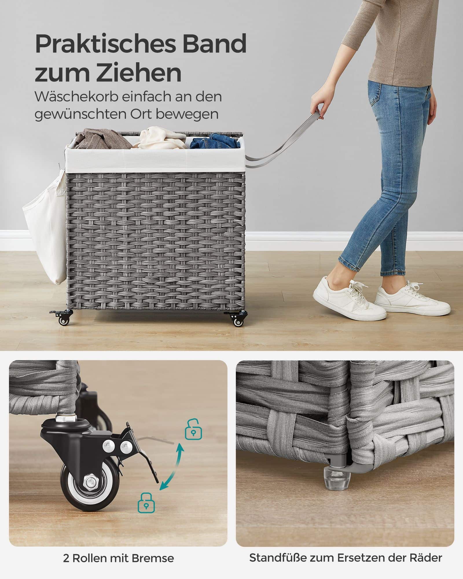 Wäschekorb mit Rollen-LCB363G01 Wäschekorb mit Rollen-LCB363G01