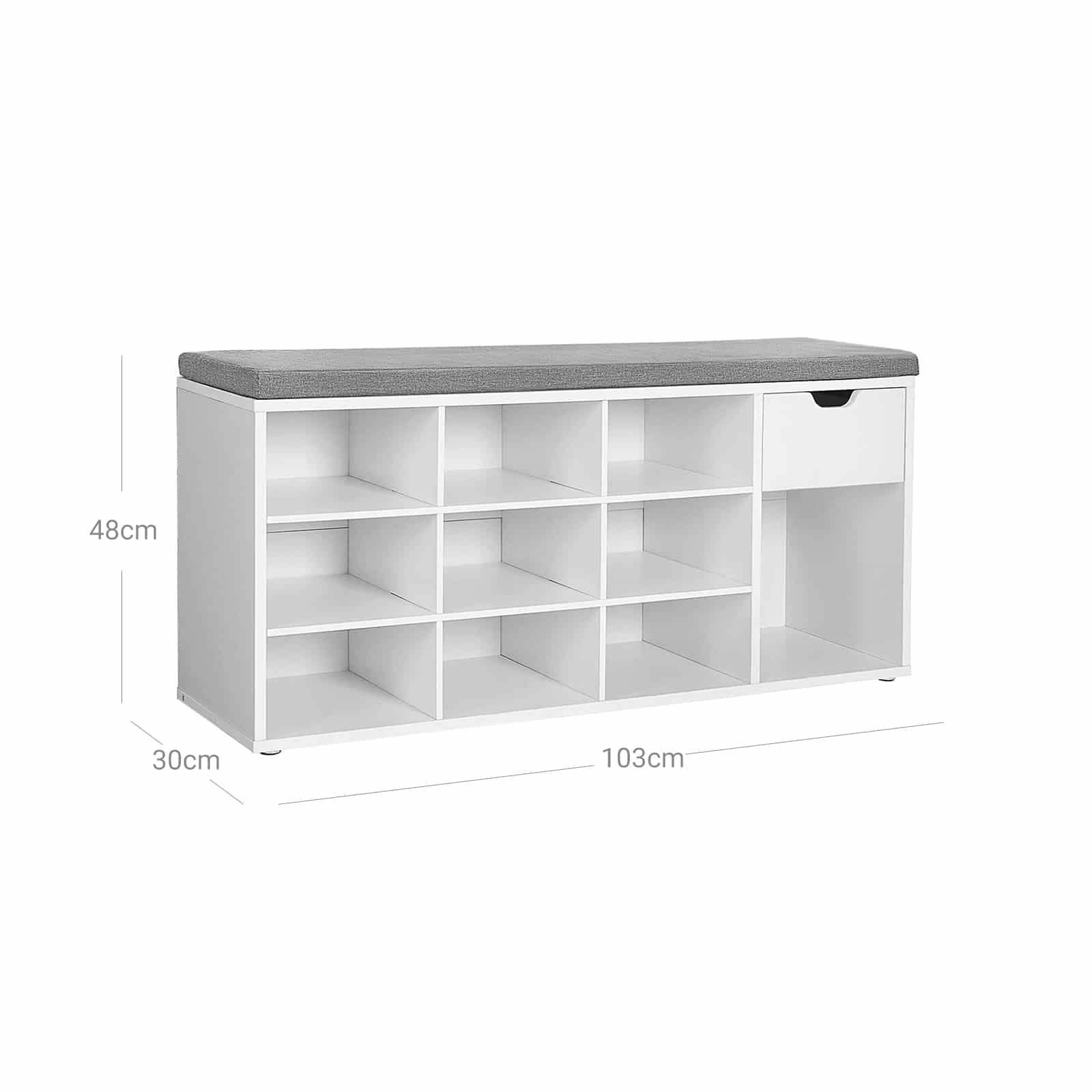 Schuhbank mit offenen Fächern-B34LHS24WT Schuhbank mit offenen Fächern-B34LHS24WT