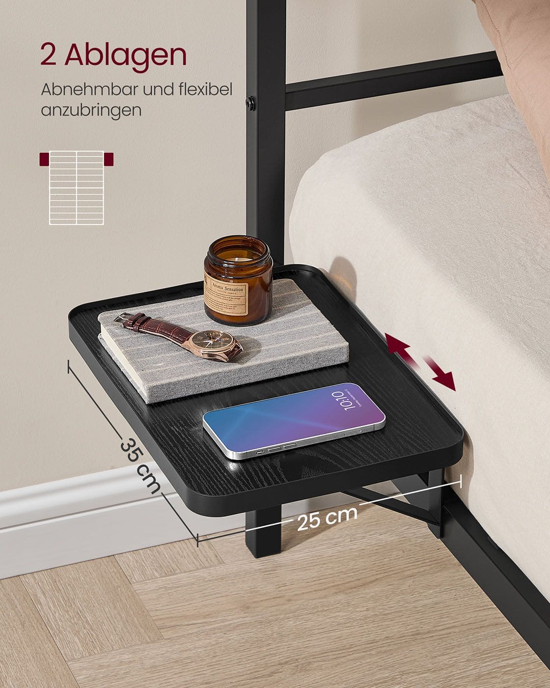 Doppelbettgestell 160 x 200 cm mit Kopfteil mattschwarz Doppelbettgestell 160 x 200 cm mit Kopfteil mattschwarz