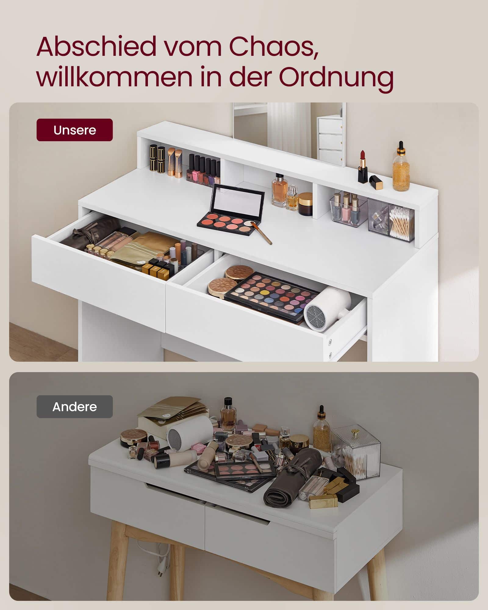 Schminktisch mit großem Spiegel modern weiß Schminktisch mit großem Spiegel modern weiß