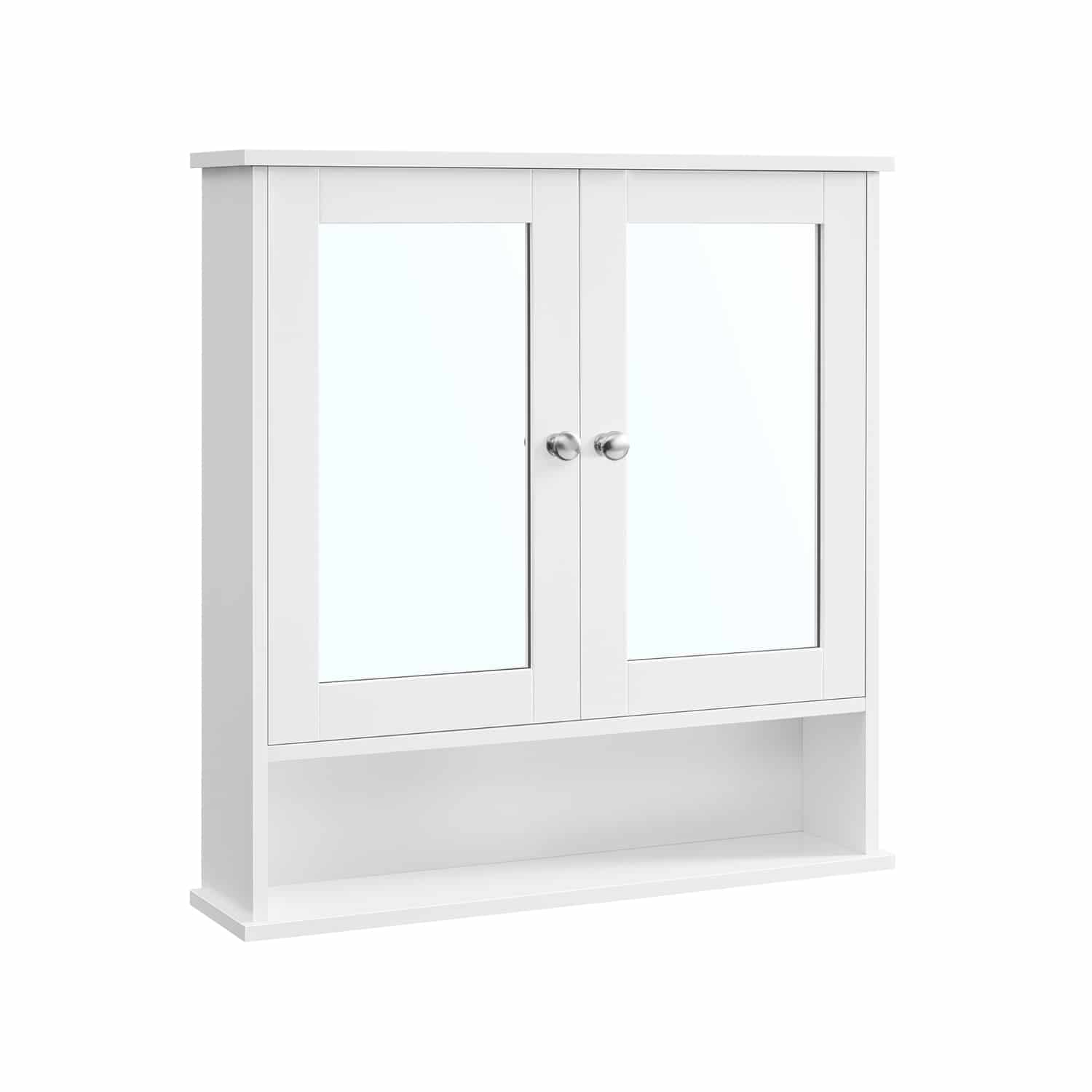 Spiegelschrank mit offenem Fach Wandmontage weiß Spiegelschrank mit offenem Fach Wandmontage weiß