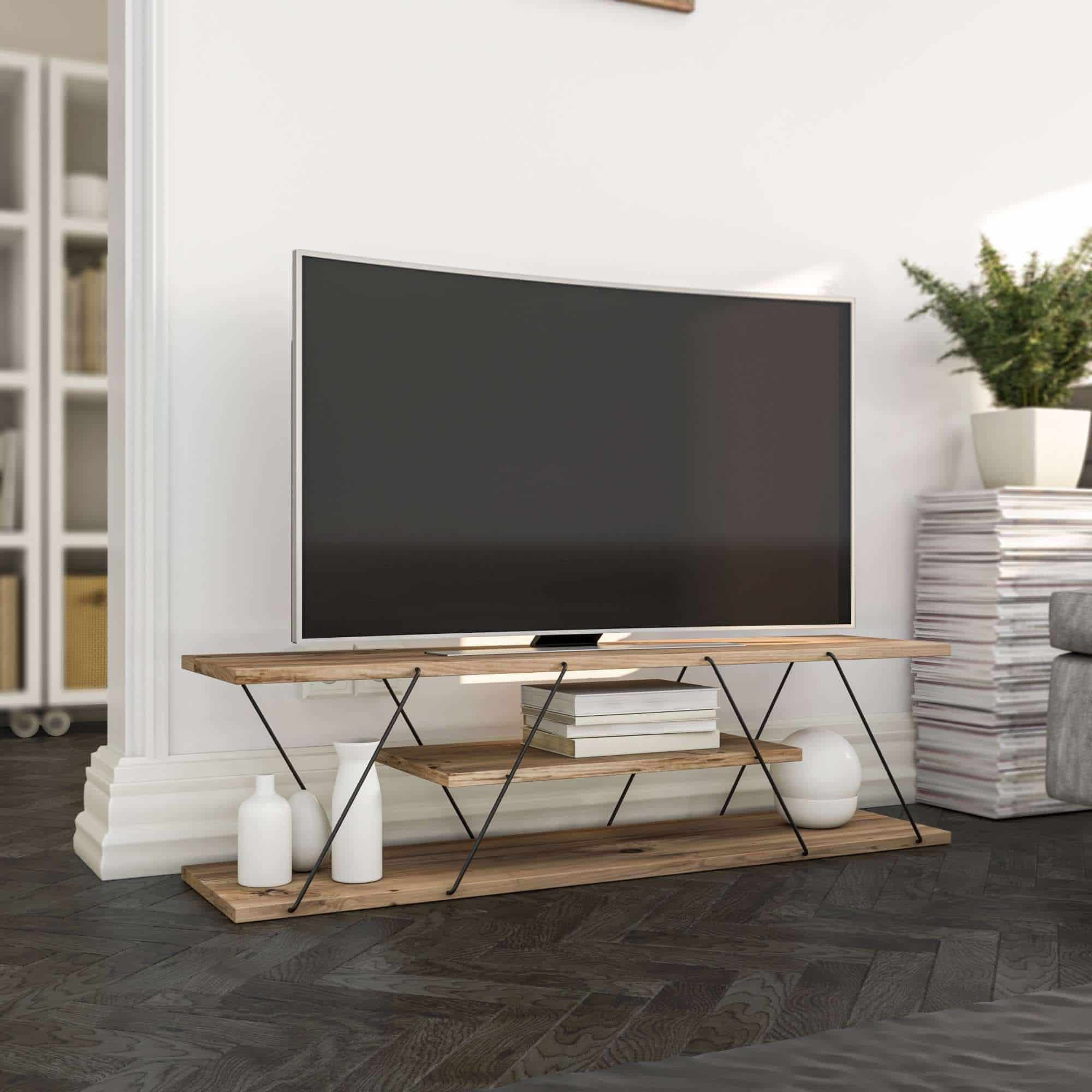 Canaz v2 - schwarz, Walnuss - TV Lowboard